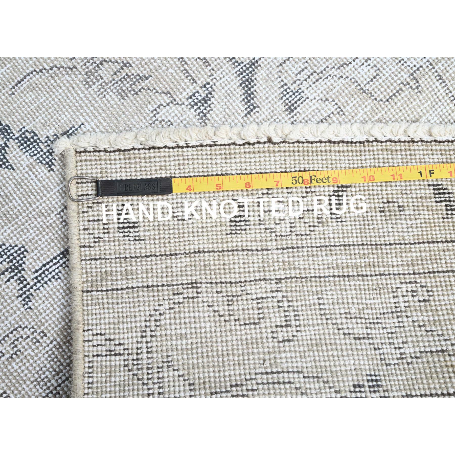 2'2"x9' Link White, Fragment, Even Wear With Distressed Look, Hand Knotted, Cropped Thin, White Wash, Vintage Persian Tabriz, Sides And Ends Secured Professionally, Runner Oriental Rug Sh226