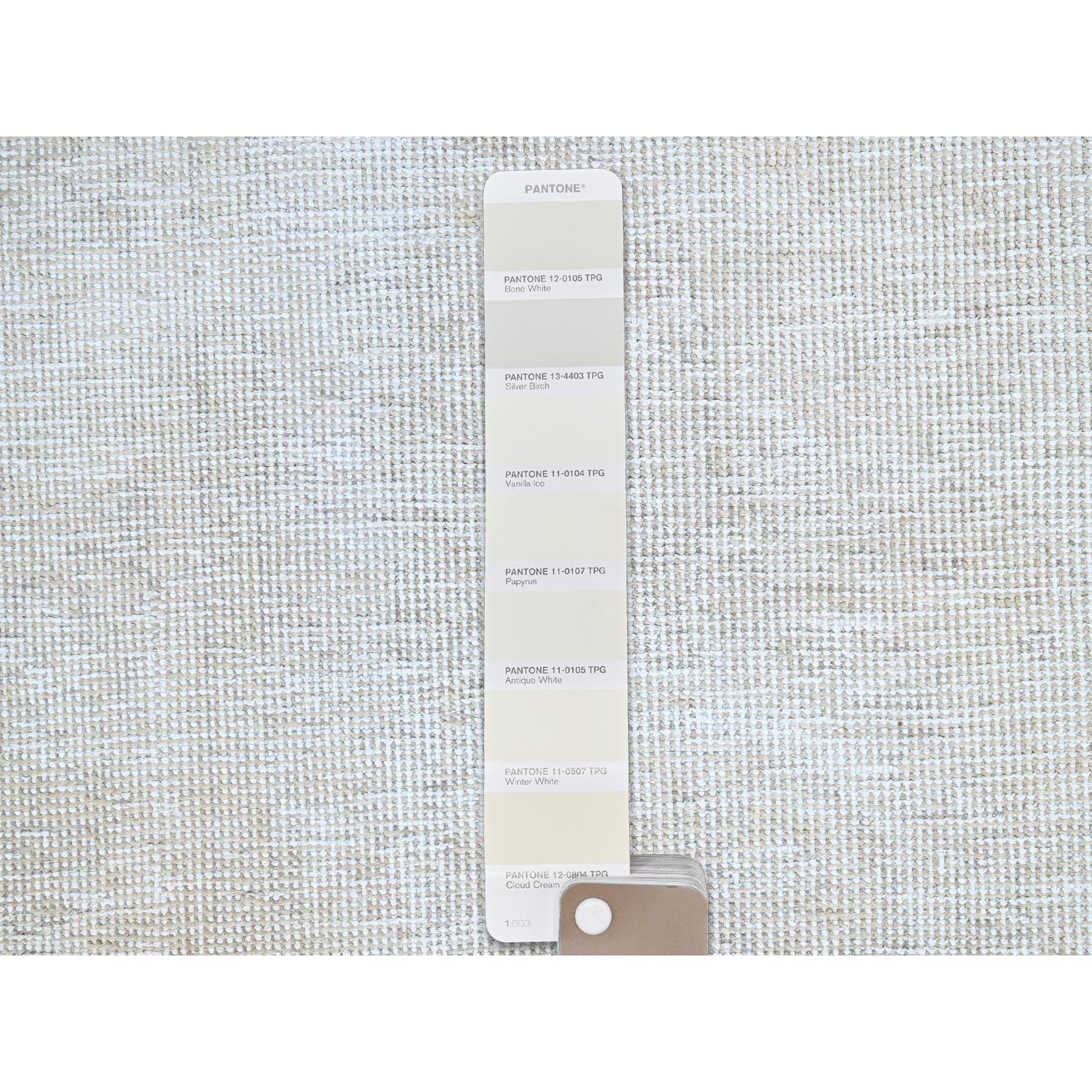 2'1"x5'9" Vista White, Cropped Thin, Organic Wool, Hand Knotted, Evenly Worn Fragment, White Wash, Sides And Ends Secured, Vintage Persian Tabriz, Runner Oriental Rug Sh232