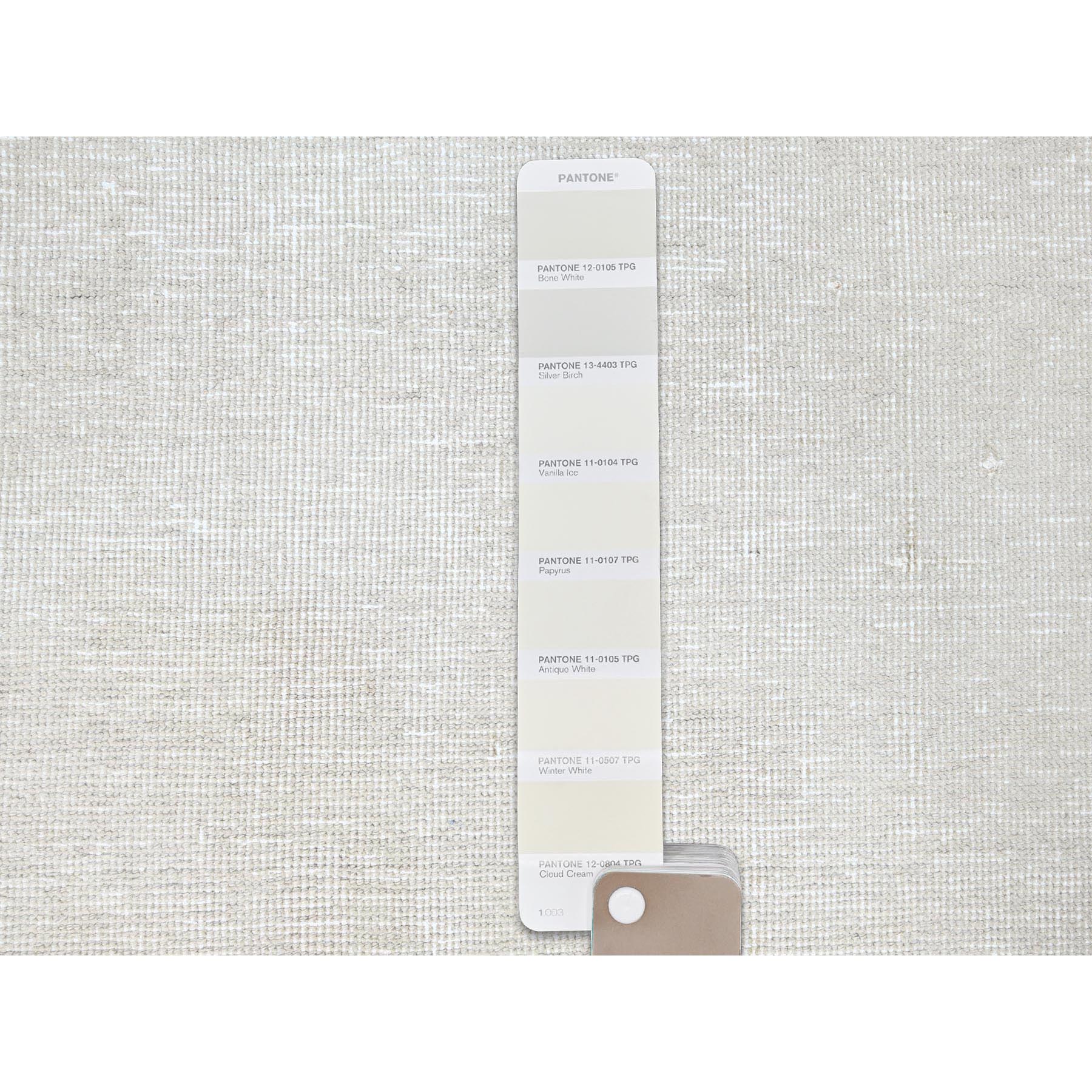 2'9"x10' Cough Mixture White, Cropped Thin, Natural And Soft Wool, Hand Knotted, Even Wear, Open Field Border Design, White Wash, Ends And Sides Secured, Vintage Persian Tabriz, Runner Oriental Rug Sh233