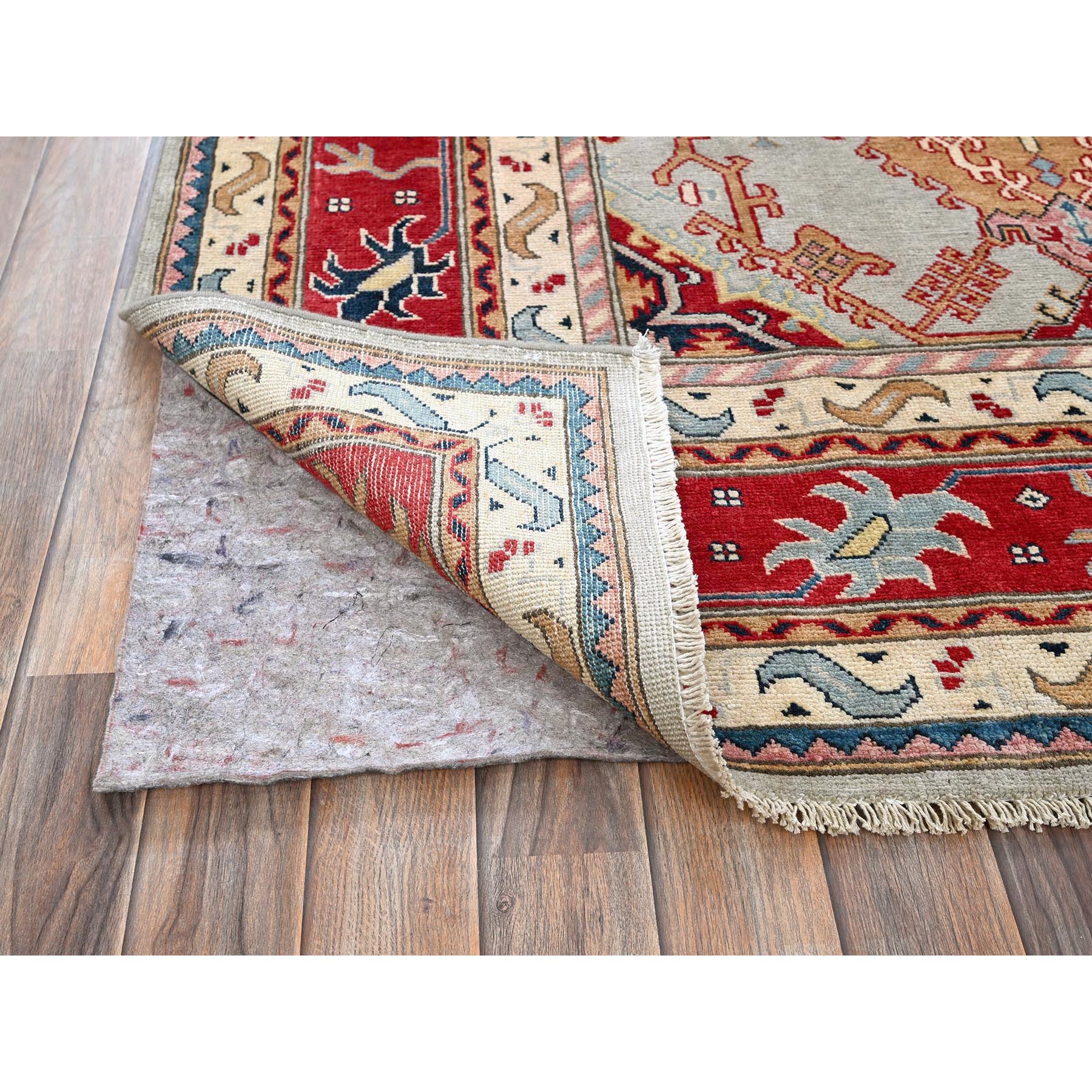 7'10"x9'10" Whisper Green, Afghan Oushak Design, 100% Wool, Hand Knotted, Denser Weave, Vegetable Dyes, Oriental Rug Sh302