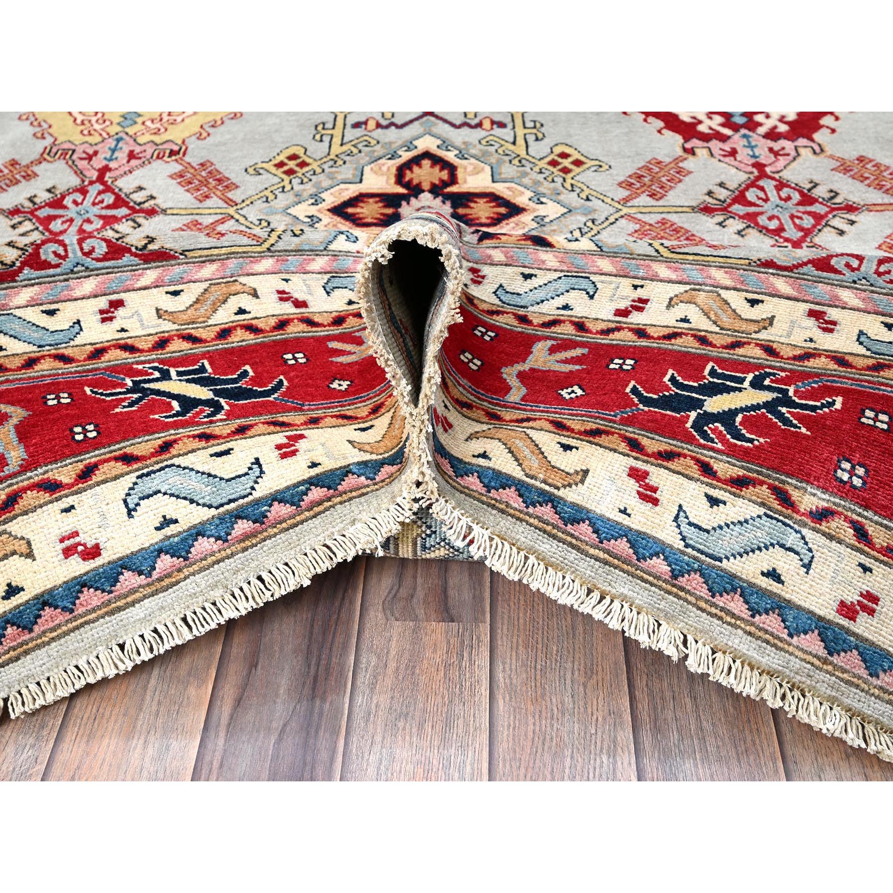 7'10"x9'10" Whisper Green, Afghan Oushak Design, 100% Wool, Hand Knotted, Denser Weave, Vegetable Dyes, Oriental Rug Sh302