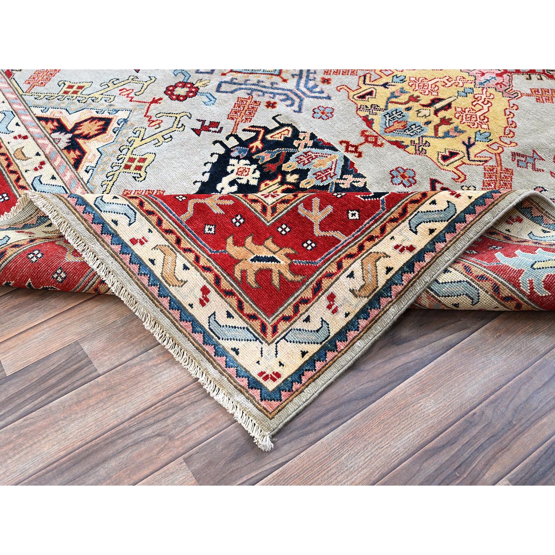 7'10"x9'10" Whisper Green, Afghan Oushak Design, 100% Wool, Hand Knotted, Denser Weave, Vegetable Dyes, Oriental Rug Sh302