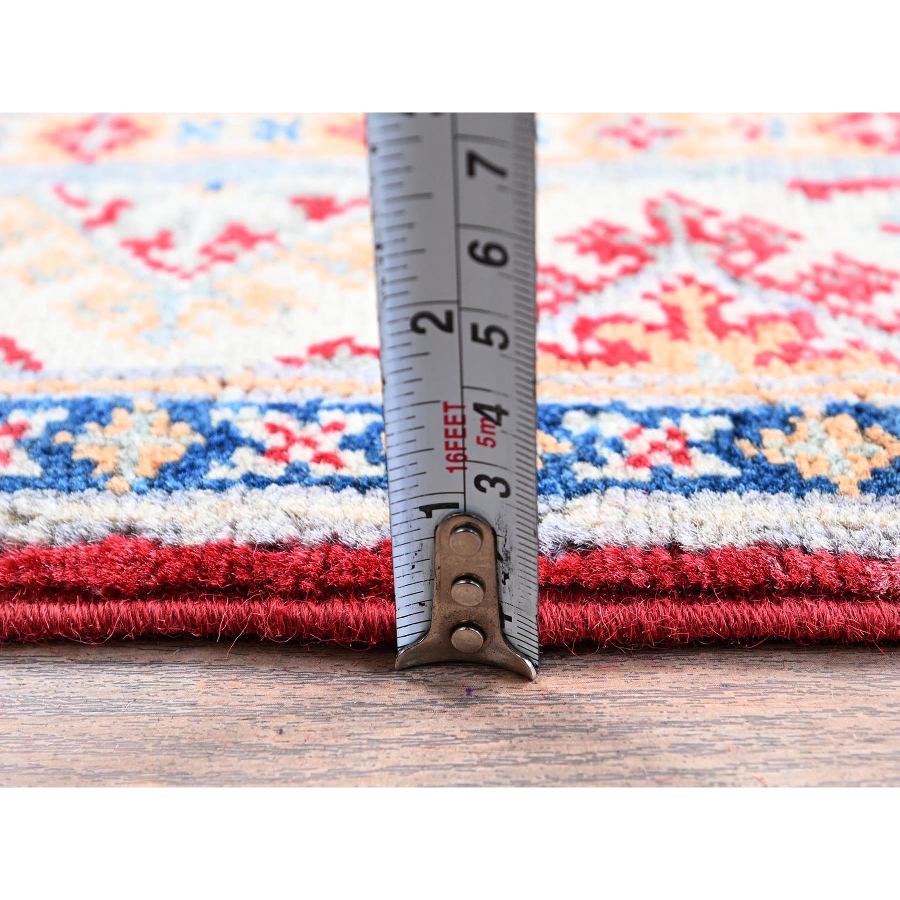 2'x3' Berry Red, Kazak with Geometric Medallions Design, Hand Knotted, Soft Wool, Natural Dyes, Denser Weave, Sample, Mat, Oriental Rug Sh384