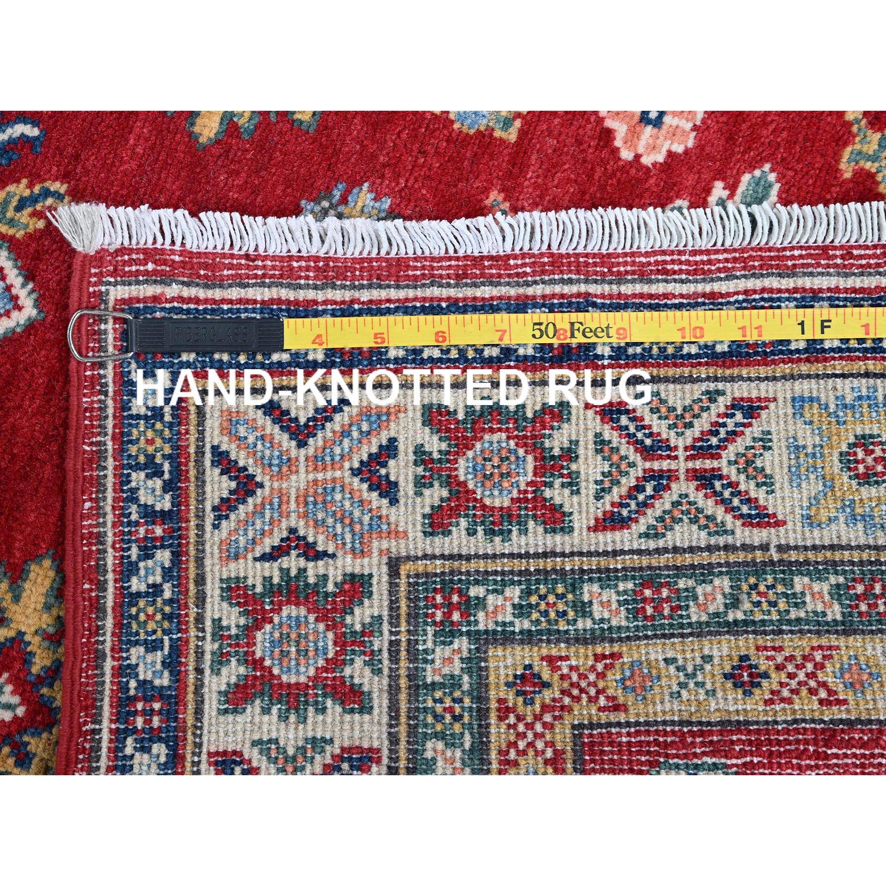 2'9"x16'5" Chili Red, Kazak with Tribal Medallions Design, Soft and Shiny Wool, Vegetable Dyes, Hand Knotted, Denser Weave, XL Runner, Oriental Rug Sh473