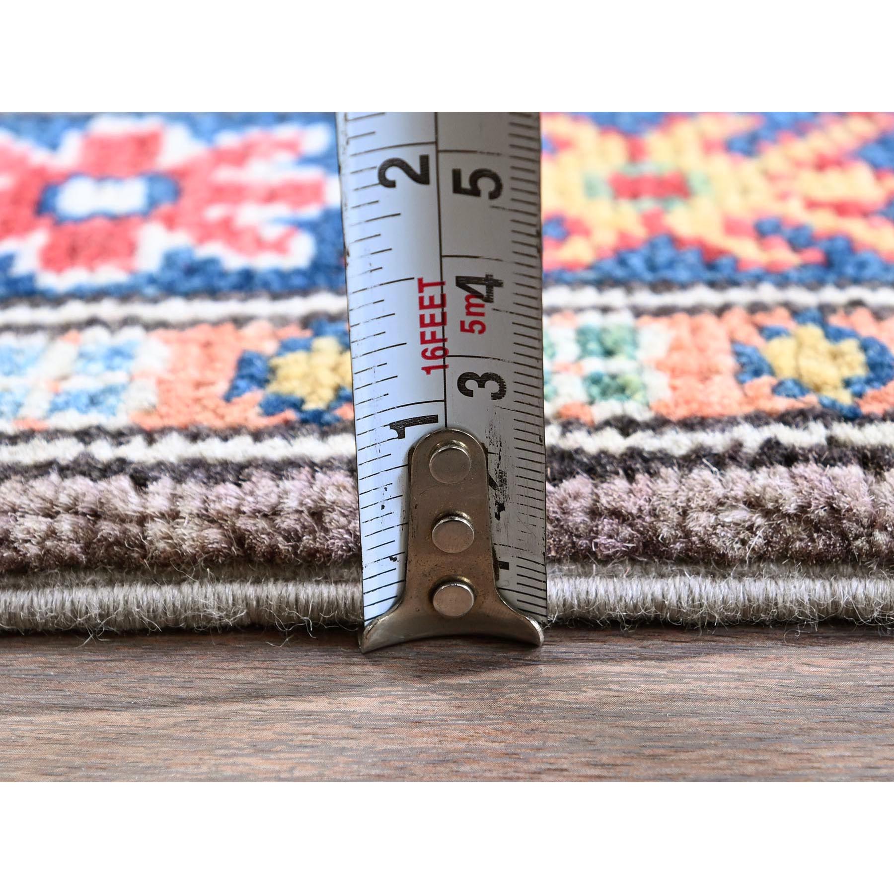 2'x5'9" Beaver Brown, Kazak with Tribal Medallions Design, Hand Knotted, Soft and Vibrant Wool, Denser Weave, Vegetable Dyes, Narrow Runner, Oriental Rug Sh497