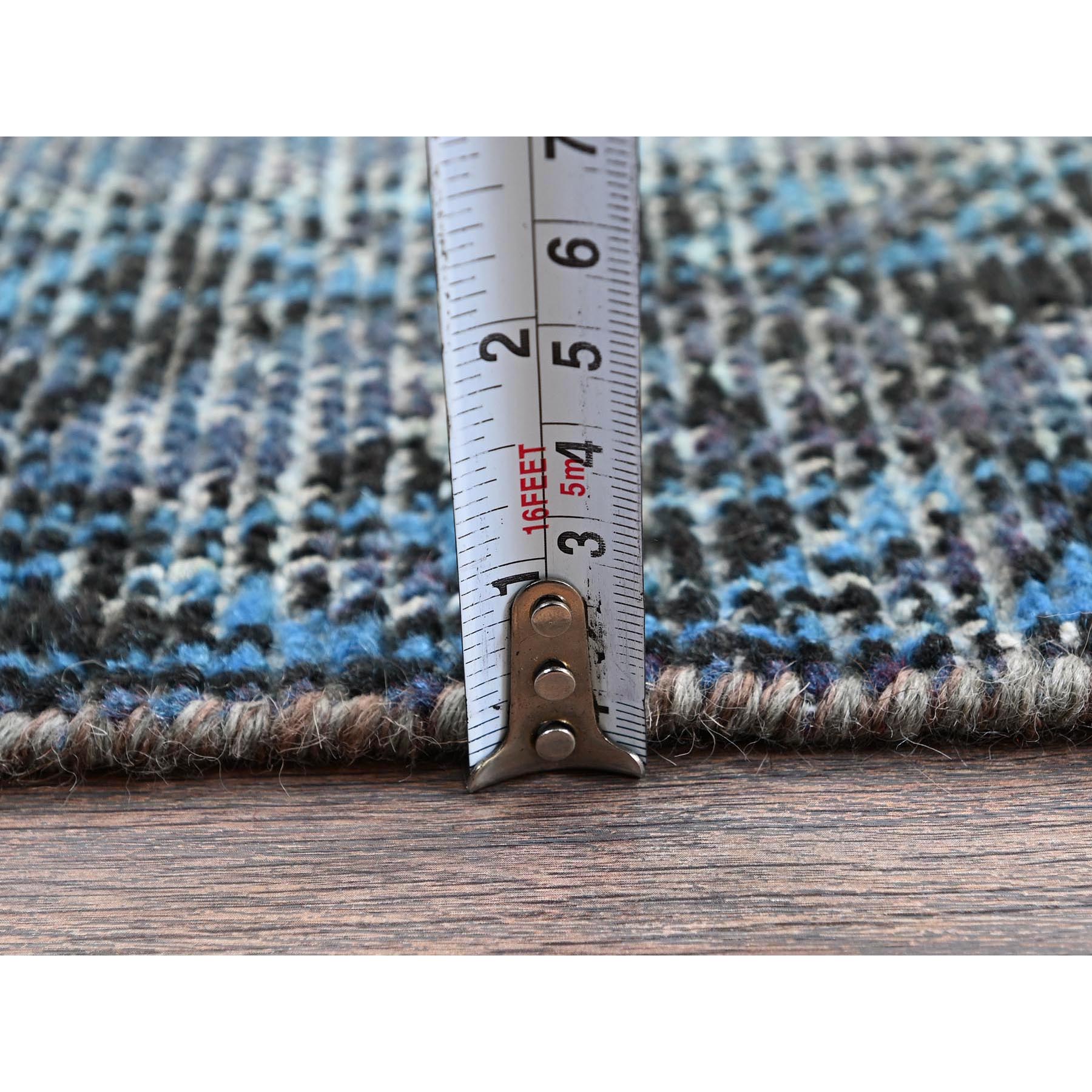 3'6"x5'9" Misty Gray, Ovedyed Vintage Persian Bakhtiar with Large Medallion, Worn and Distressed, Sheared Low, Zero Pile, Sides and Ends Professionally Secured, Hand Knotted, 100% Wool, Oriental Rug Sh1019