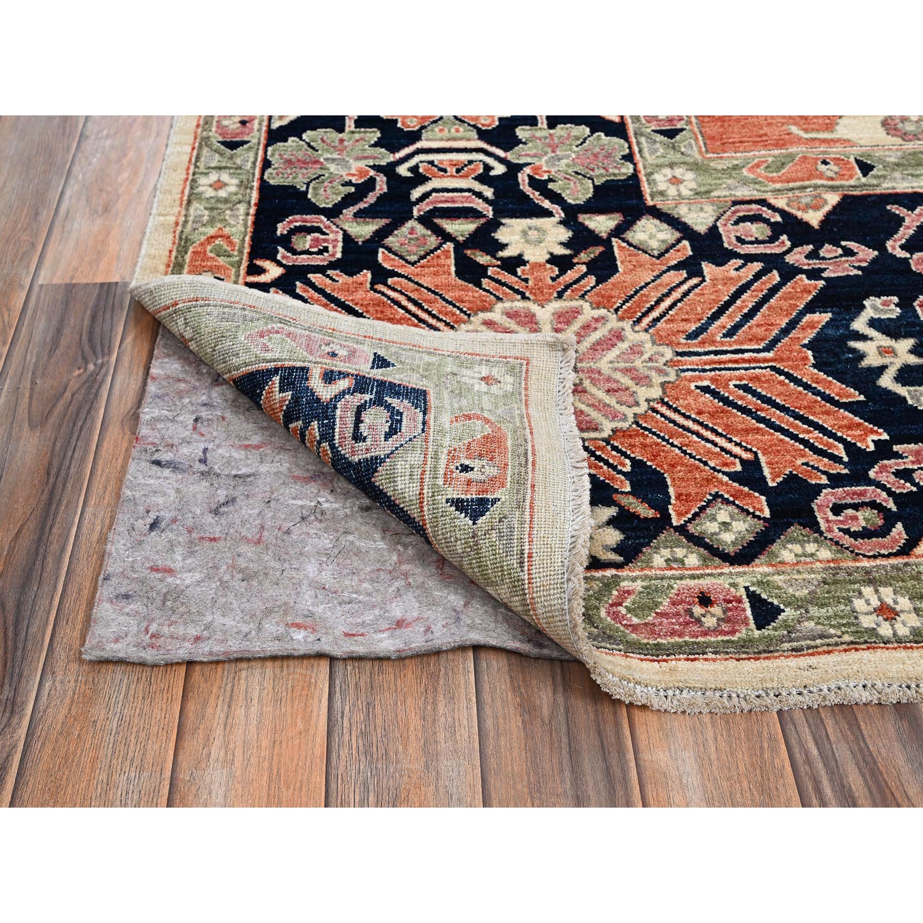8'10"x12' Almond Milk White, Aryana Collection, Serapi Heriz Design, Vegetable Dyes, High Mountain Wool, Hand Knotted, Soft Pile, Densely Woven, Oriental Rug Sh1035