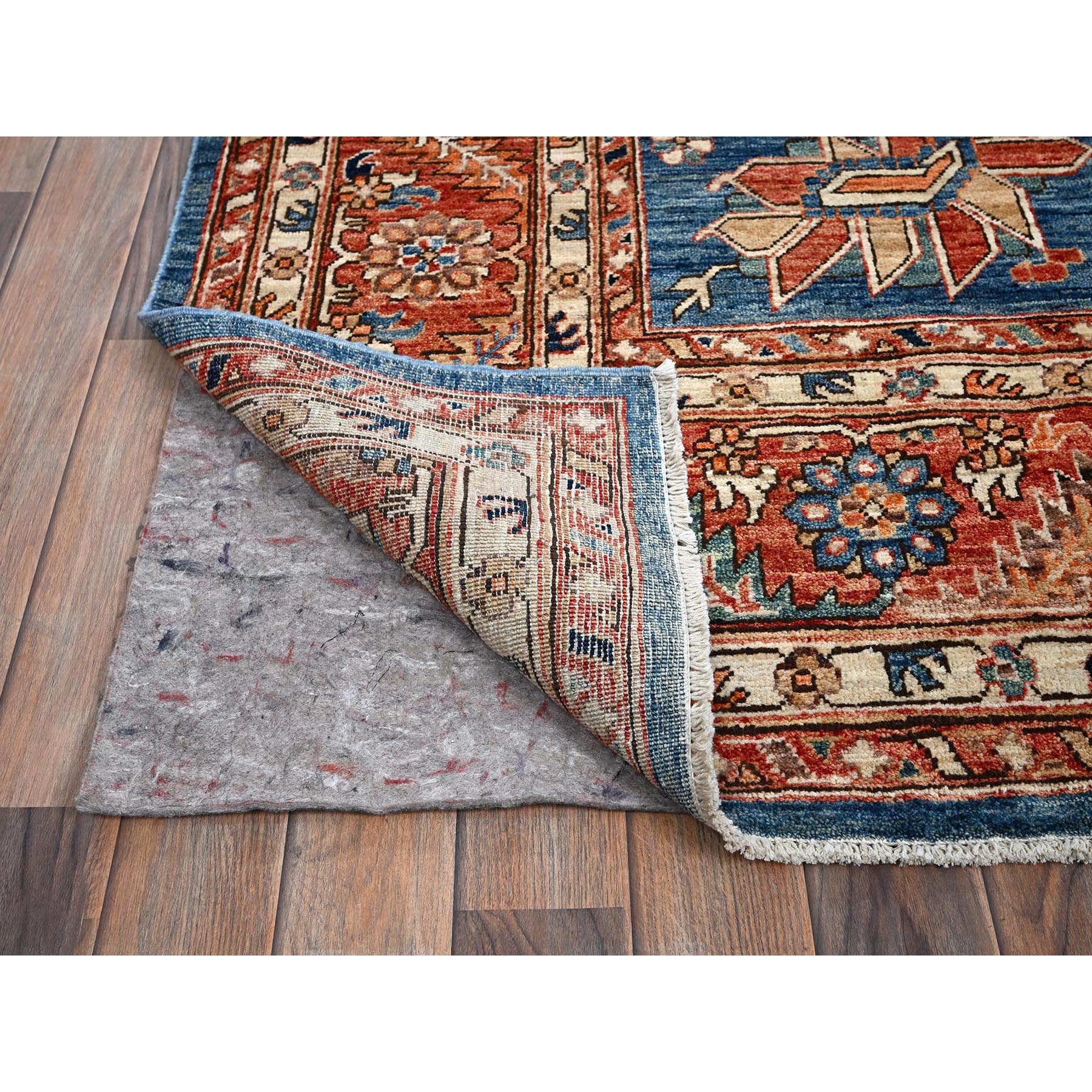 10'x13'10" Imperial Blue, Aryana Collection, Heriz All Over Design, Vegetable Dyes, Soft Pile, High Mountain Wool, Hand Knotted, Densely Woven, Oriental Rug Sh1038