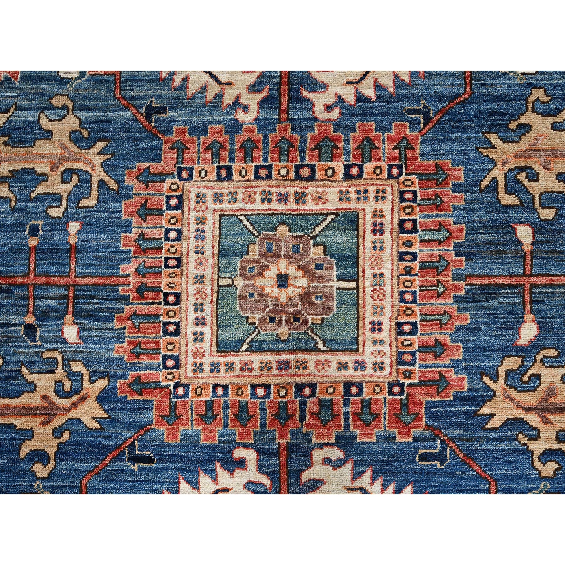 10'x13'10" Imperial Blue, Aryana Collection, Heriz All Over Design, Vegetable Dyes, Soft Pile, High Mountain Wool, Hand Knotted, Densely Woven, Oriental Rug Sh1038