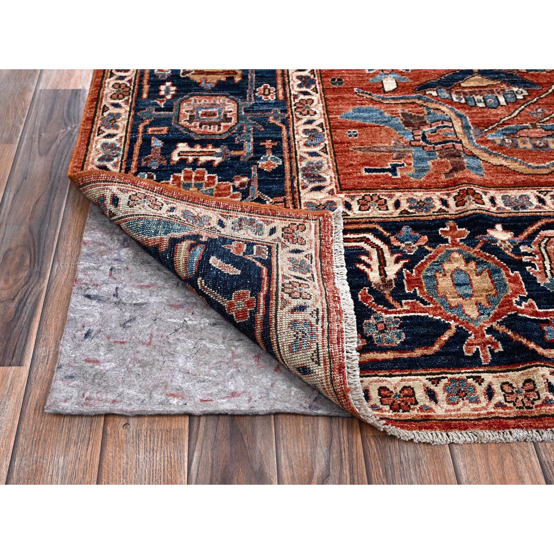 8'1"x10' Terracotta Red, Aryana Collection, Antique Heriz Design, Vegetable Dyes, Hand Knotted, Soft Pile, High Mountain Wool, Densely Woven, Oriental Rug Sh1044