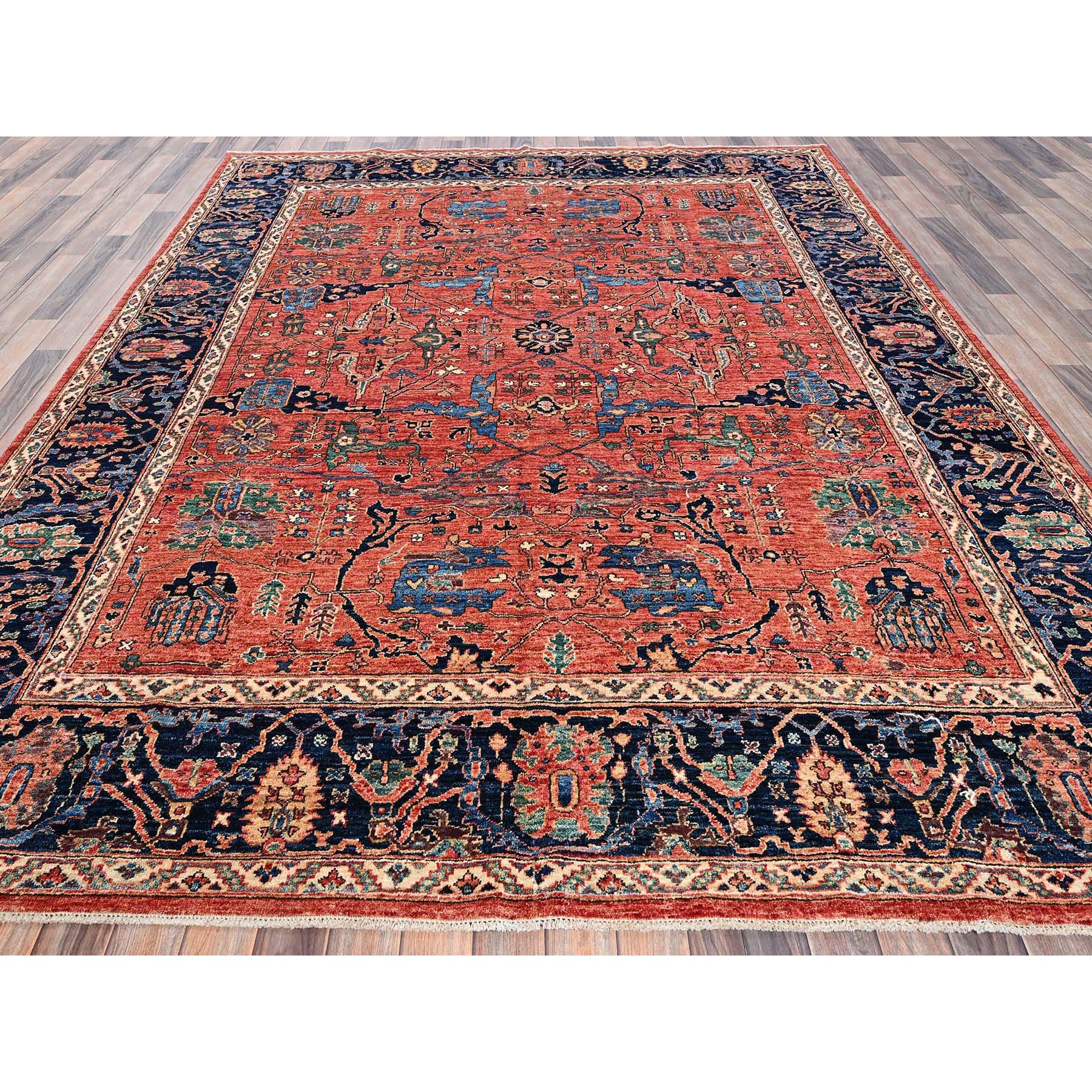 8'x10'4" Summer Fig Red, Aryana Grade, Bijar Garus Design, Vegetable Dyes, Soft Pile, High Mountain Wool, Hand Knotted, Densely Woven, Oriental Rug Sh1045