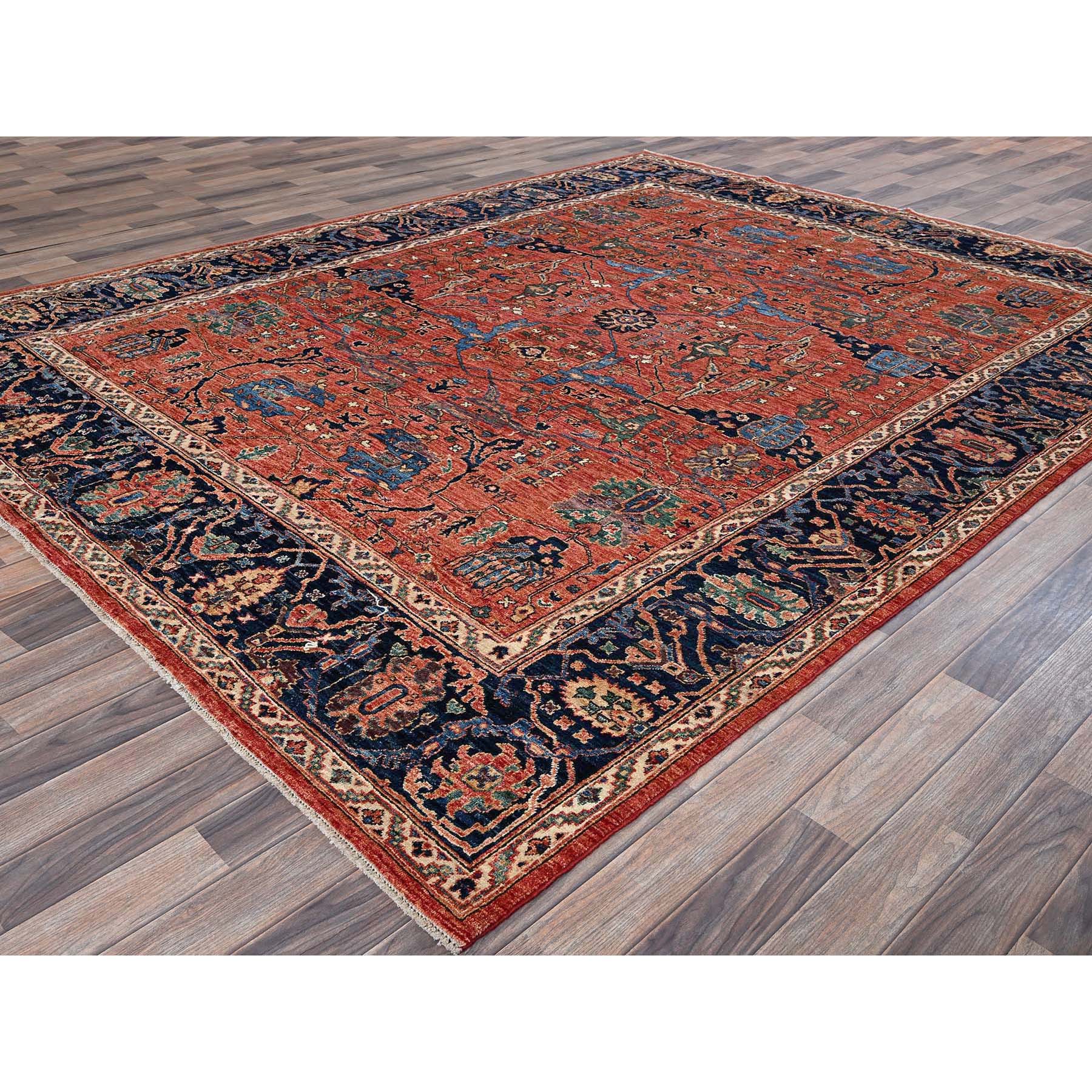 8'x10'4" Summer Fig Red, Aryana Grade, Bijar Garus Design, Vegetable Dyes, Soft Pile, High Mountain Wool, Hand Knotted, Densely Woven, Oriental Rug Sh1045
