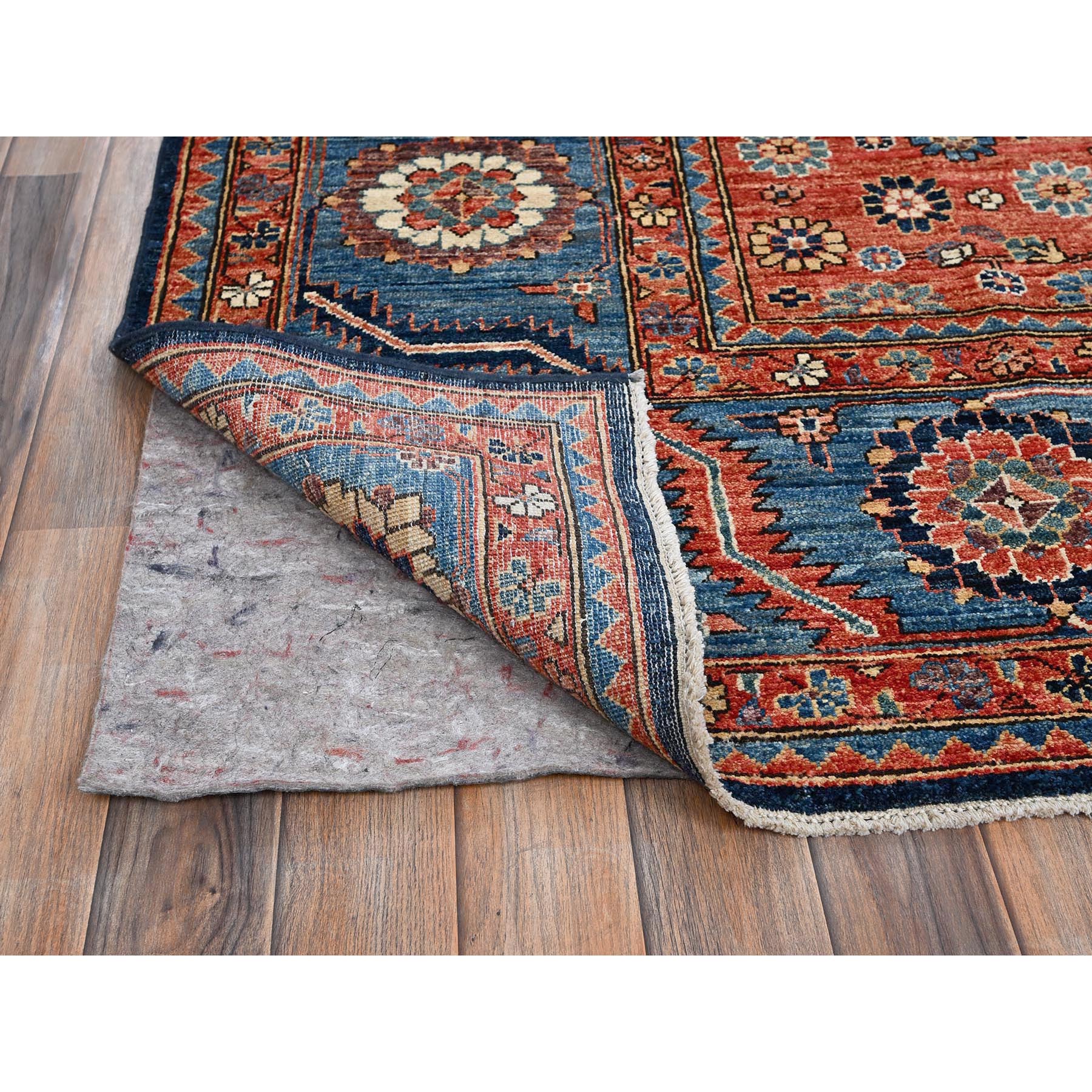 9'2"x12'1" Midnight Blue, Willow and Cypress Tree All Over Antique Persian Design, Small Animal Figurines, Vegetable Dyes, High Mountain Wool, Hand Knotted, Soft Pile, Densely Woven, Oriental Rug Sh1048