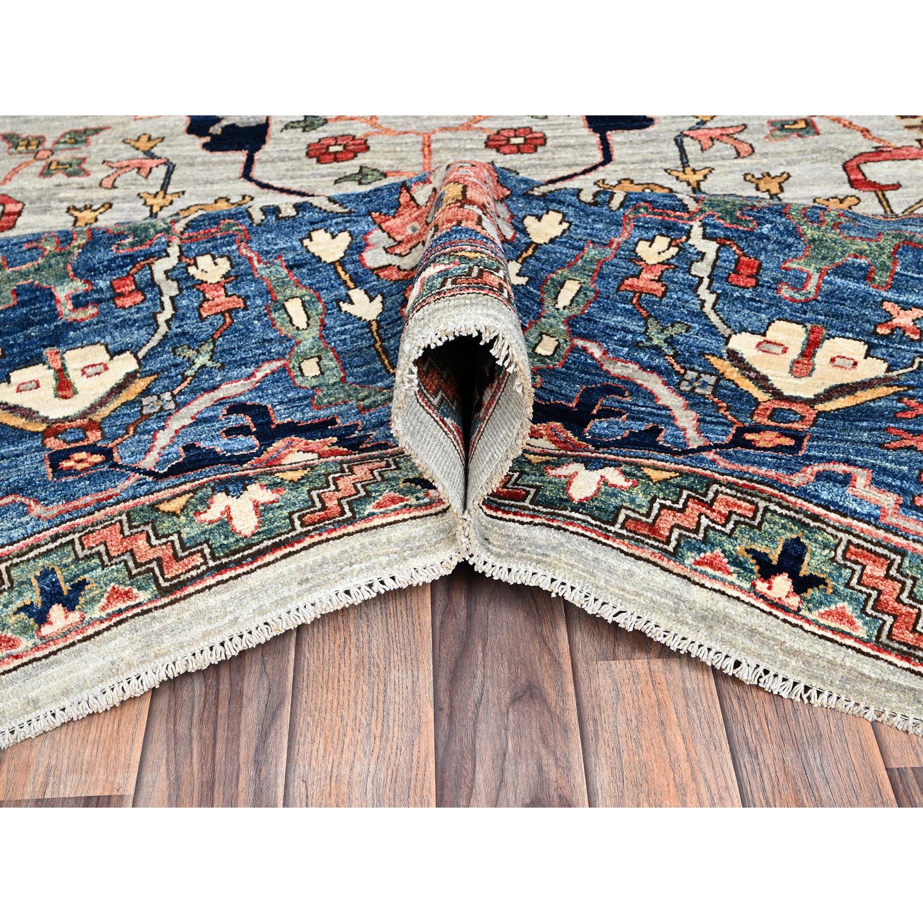 12'x14'10" Cloud Gray, Aryana Grade, Bijar Garus Design, Vegetable Dyes, High Mountain Wool, Hand Knotted, Soft Pile, Densely Woven, Oversized, Oriental Rug Sh1050