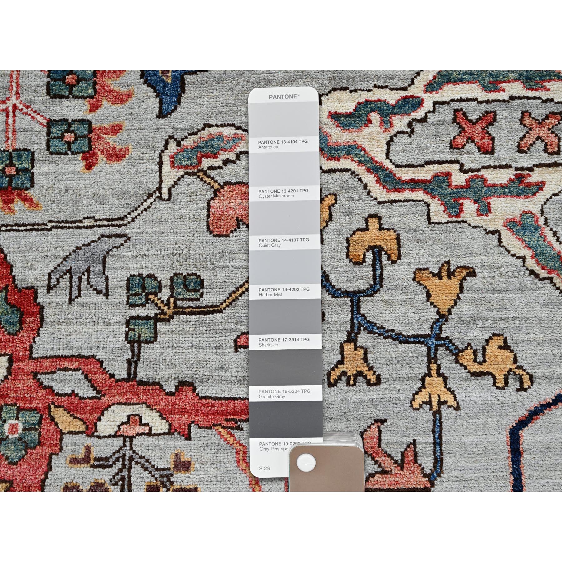 12'x14'10" Cloud Gray, Aryana Grade, Bijar Garus Design, Vegetable Dyes, High Mountain Wool, Hand Knotted, Soft Pile, Densely Woven, Oversized, Oriental Rug Sh1050