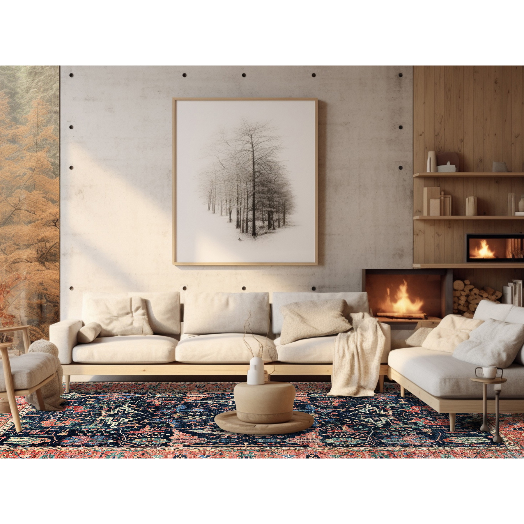 11'9"x17'7" Midnight Blue, Aryana Collection, Bijar Garus Design, Vegetable Dyes, Soft Pile, High Mountain Wool, Hand Knotted, Densely Woven, Oversized, Oriental Rug Sh1052