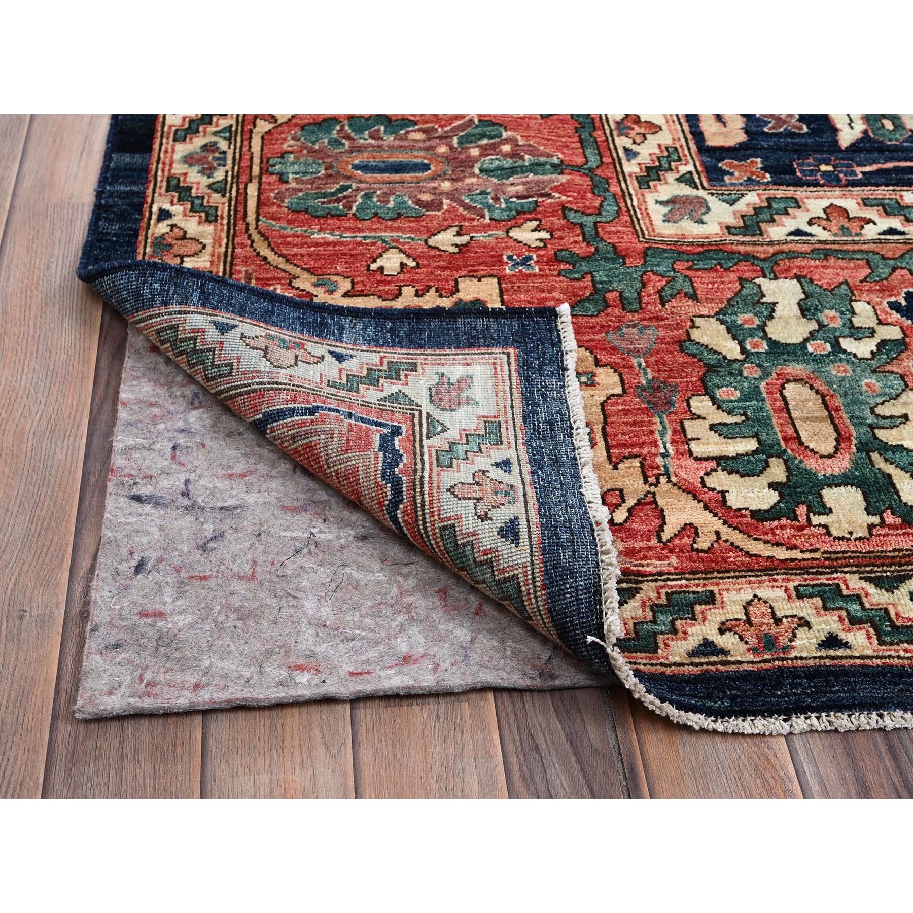 11'9"x17'7" Midnight Blue, Aryana Collection, Bijar Garus Design, Vegetable Dyes, Soft Pile, High Mountain Wool, Hand Knotted, Densely Woven, Oversized, Oriental Rug Sh1052