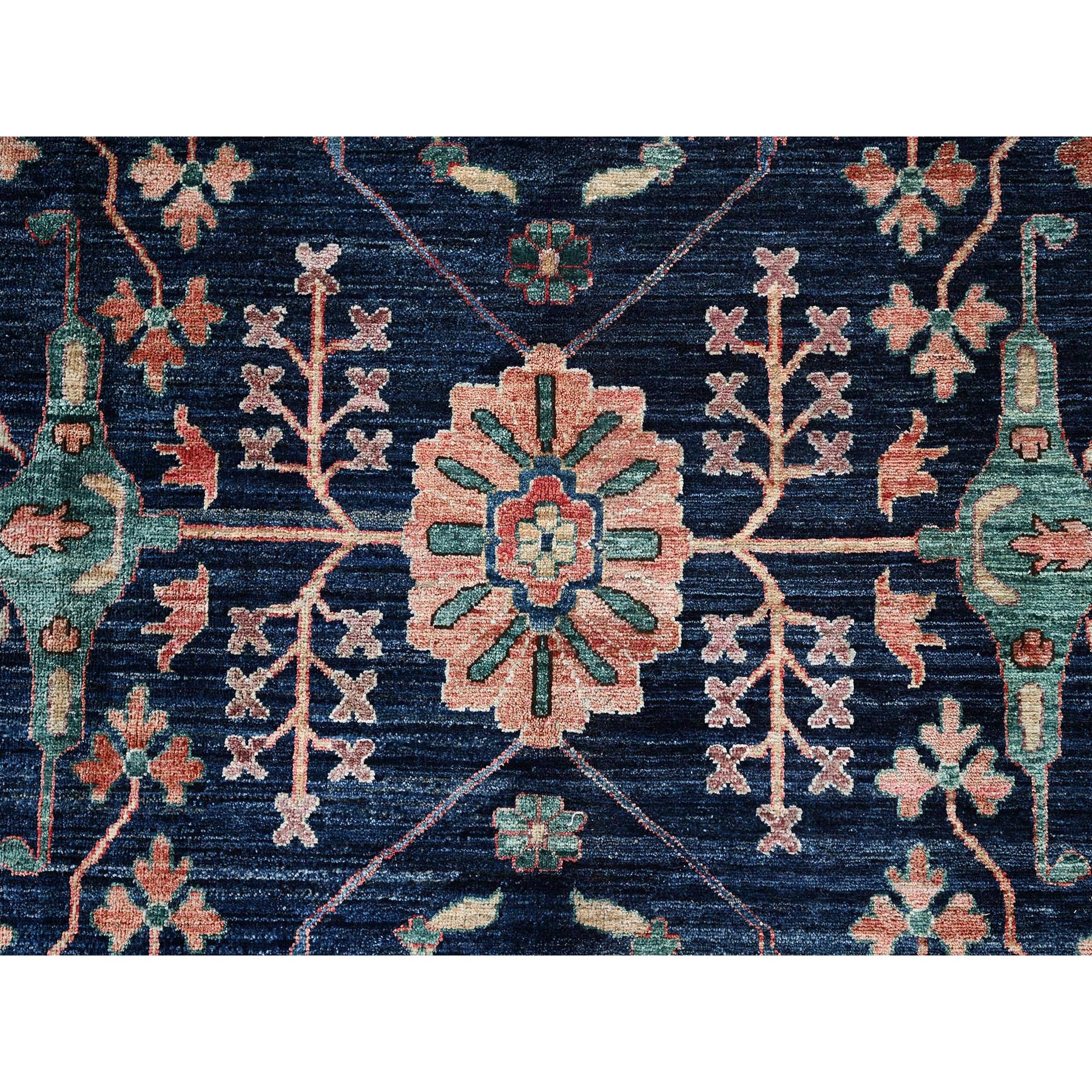 11'9"x17'7" Midnight Blue, Aryana Collection, Bijar Garus Design, Vegetable Dyes, Soft Pile, High Mountain Wool, Hand Knotted, Densely Woven, Oversized, Oriental Rug Sh1052
