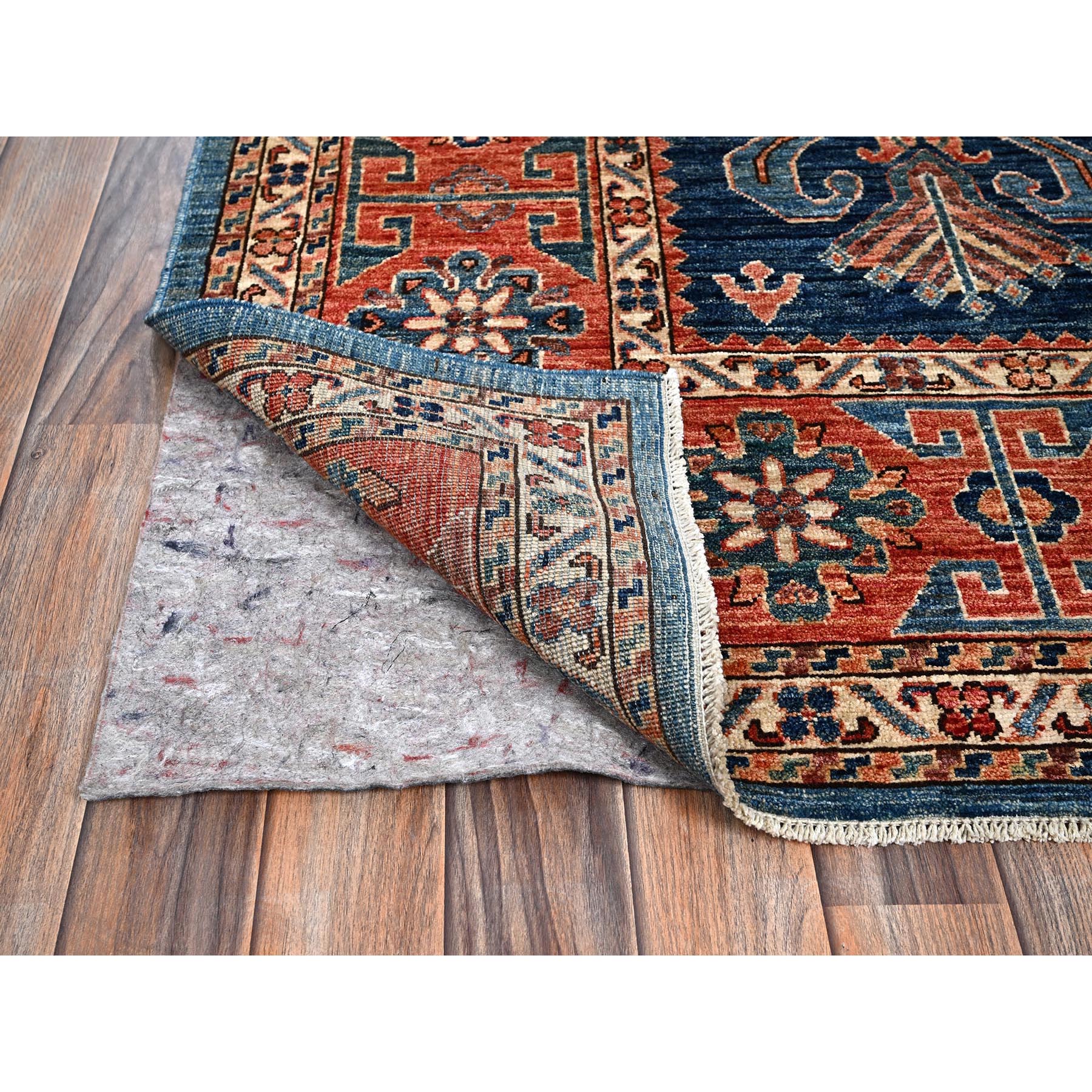 6'x8'8" Midnight Blue, Aryana Collection, Bakshaish Design with Geometric Medallion, Vegetable Dyes, Soft Pile, High Mountain Wool, Hand Knotted, Densely Woven, Oriental Rug Sh1055