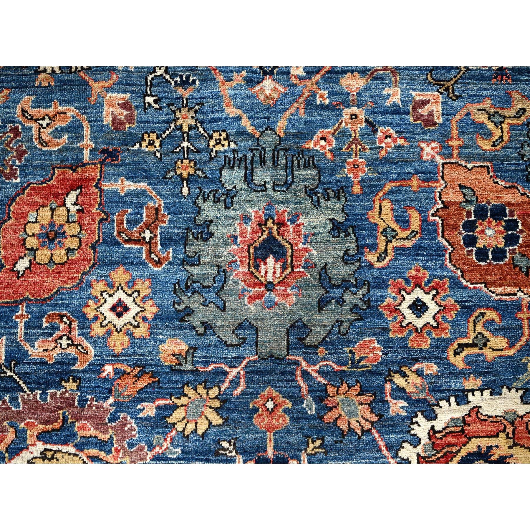 6'2"x9' Imperial Blue, Aryana Grade, Northwest Persian with All Over Design, Vegetable Dyes, Soft Pile, High Mountain Wool, Hand Knotted, Densely Woven, Oriental Rug Sh1056