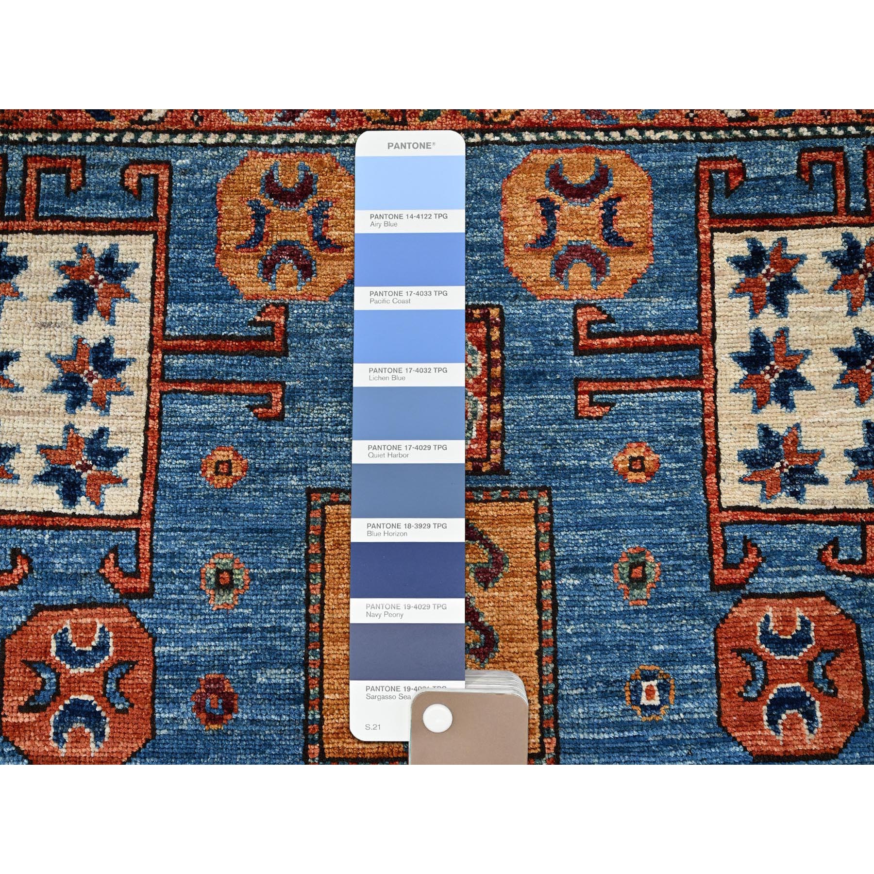 5'2"x7' Imperial Blue, Antique Karachopf Kazak Design, Vegetable Dyes, Soft Pile, High Mountain Wool, Hand Knotted, Densely Woven, Oriental Rug Sh1059
