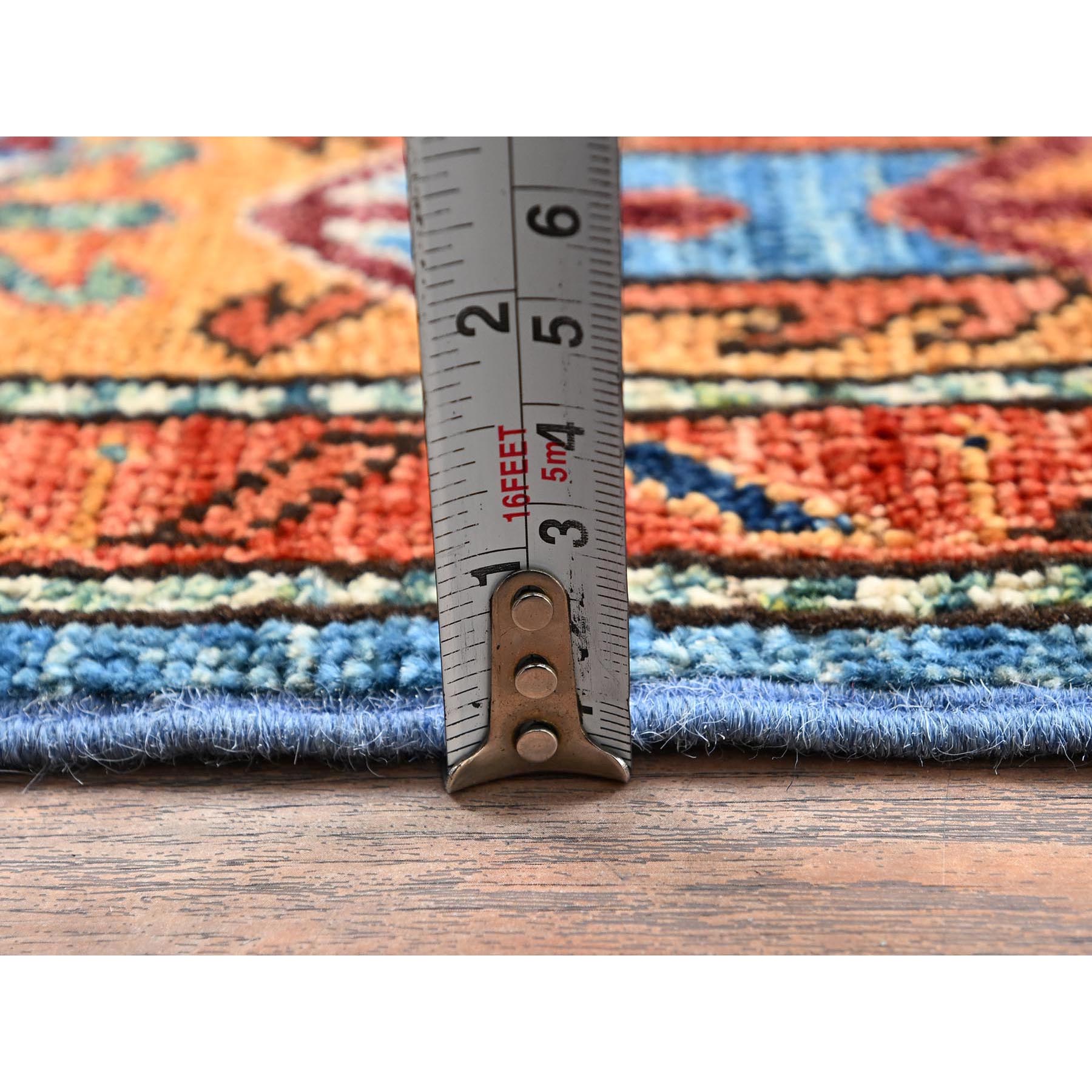 5'2"x7' Imperial Blue, Antique Karachopf Kazak Design, Vegetable Dyes, Soft Pile, High Mountain Wool, Hand Knotted, Densely Woven, Oriental Rug Sh1059