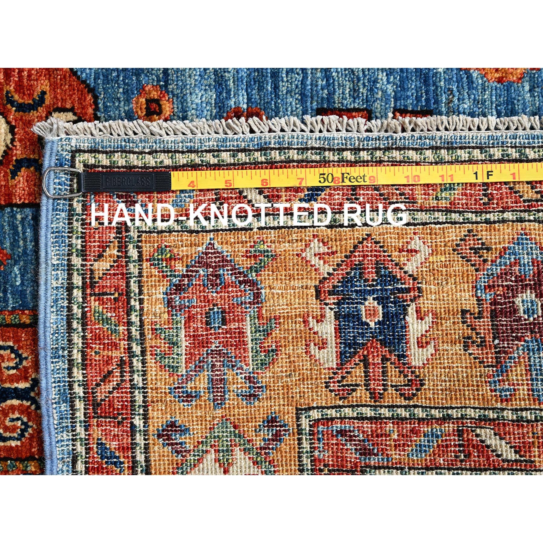 5'2"x7' Imperial Blue, Antique Karachopf Kazak Design, Vegetable Dyes, Soft Pile, High Mountain Wool, Hand Knotted, Densely Woven, Oriental Rug Sh1059