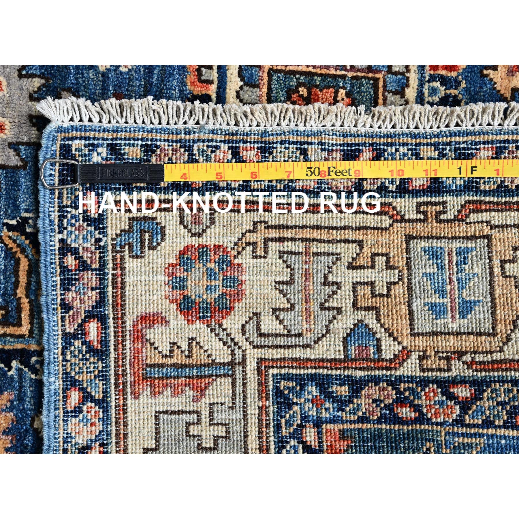 4'x6' Sailor Blue, Heriz All Over Design, Aryana Grade, Vegetable Dyes, Soft Pile, High Mountain Wool, Hand Knotted, Densely Woven, Oriental Rug Sh1062