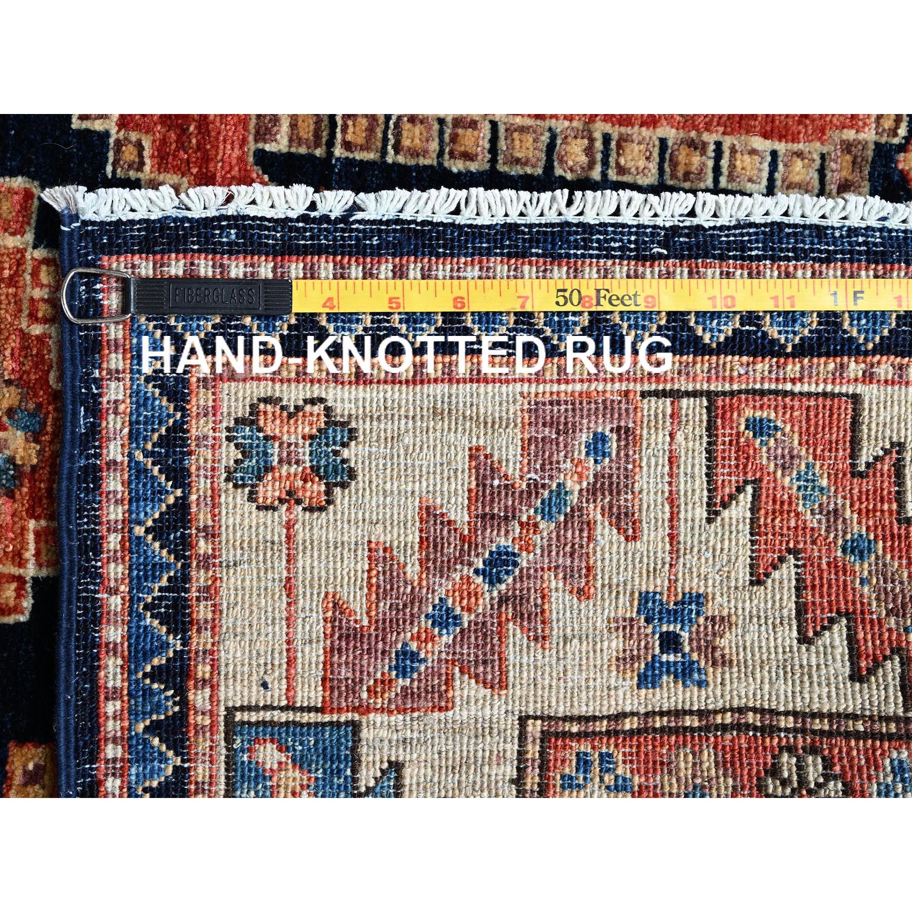 4'x9'9" Midnight Blue, Northwest Persian with Large Paisley Design, Aryana Collection, Vegetable Dyes, Soft Pile, High Mountain Wool, Hand Knotted, Densely Woven, Extra Wide Runner, Oriental Rug Sh1064