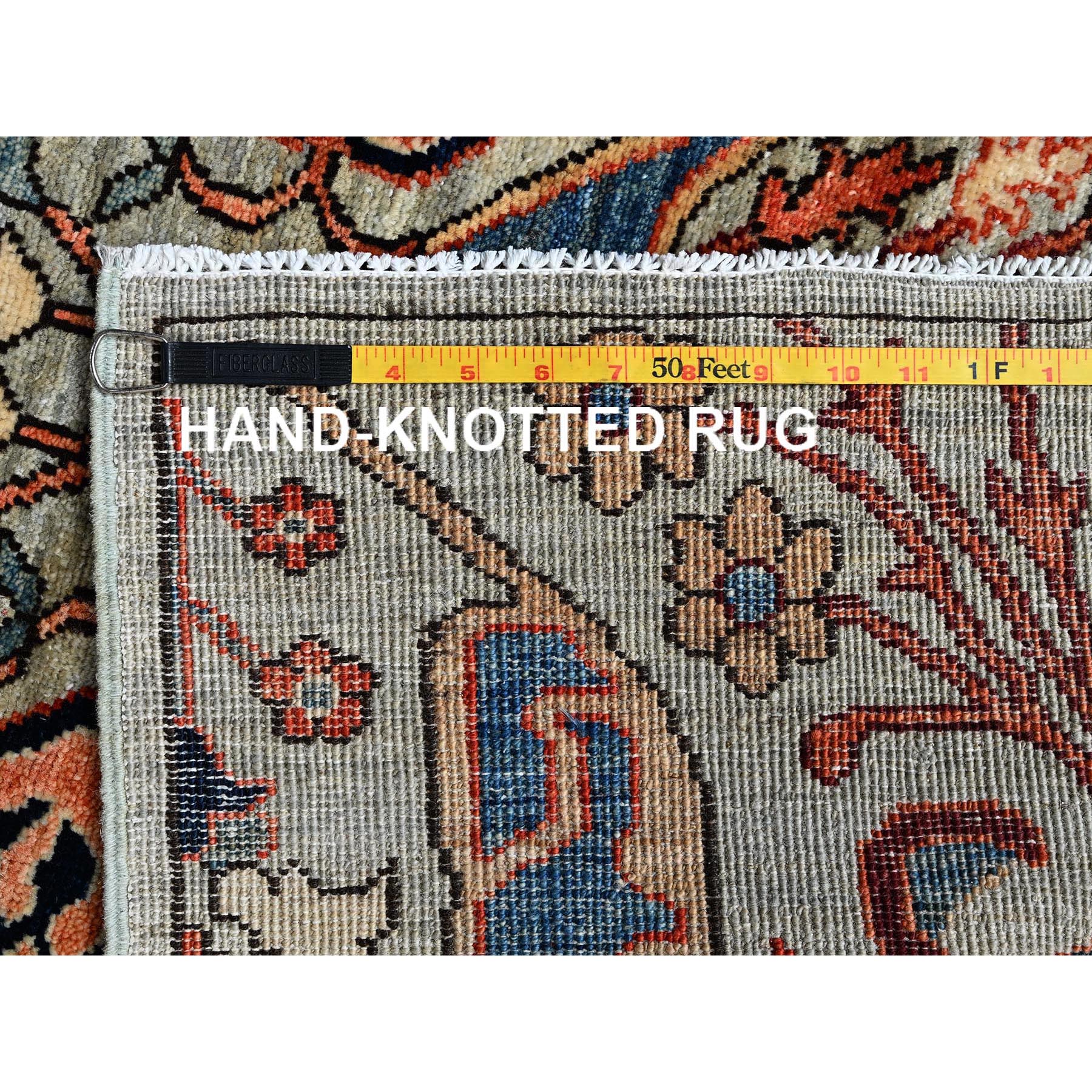 2'9"x9'10" Oyster Gray, Bijar Garus Design, Aryana Grade, Vegetable Dyes, High Mountain Wool, Hand Knotted, Soft Pile, Densely Woven, Runner, Oriental Rug Sh1068