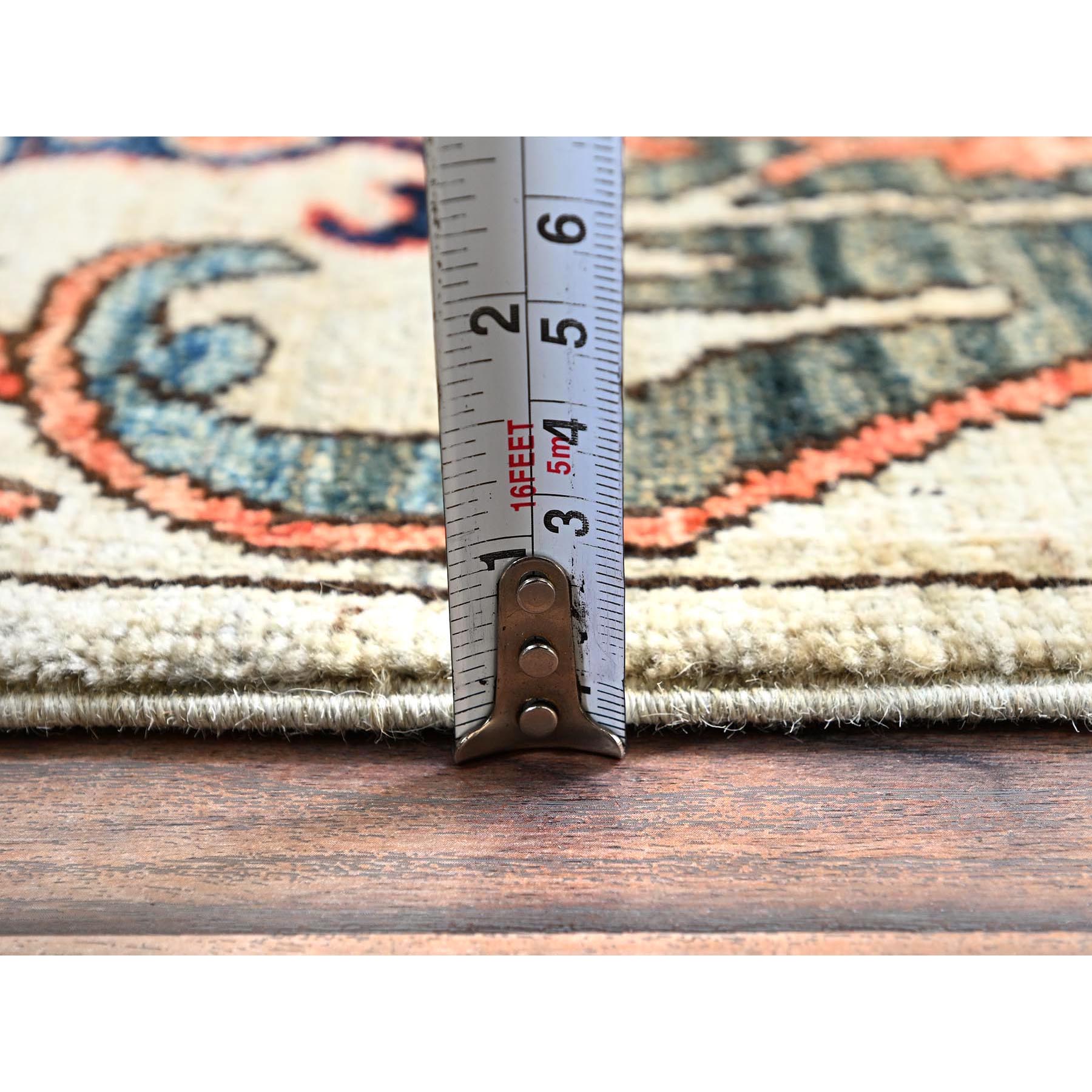 2'8"x9'7" Oyster Gray, Bijar Garus Design, Aryana Collection, Vegetable Dyes, High Mountain Wool, Hand Knotted, Soft Pile, Densely Woven, Runner, Oriental Rug Sh1070