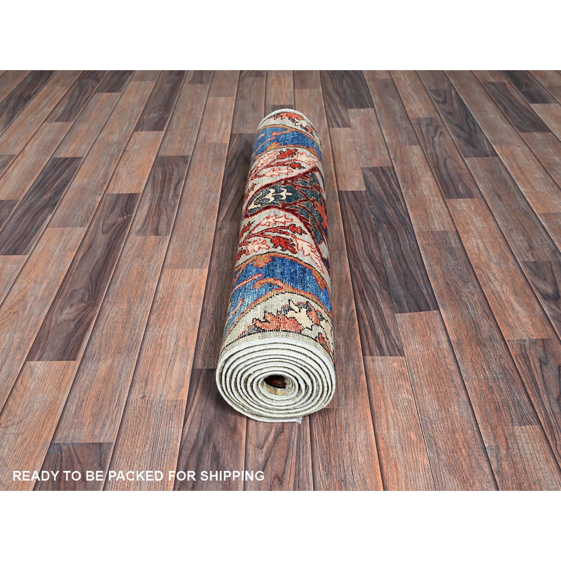 2'9"x9'10" Castle Gray, Bijar Garus Design, Aryana Grade, Vegetable Dyes, Soft Pile, High Mountain Wool, Hand Knotted, Densely Woven, Runner, Oriental Rug Sh1071