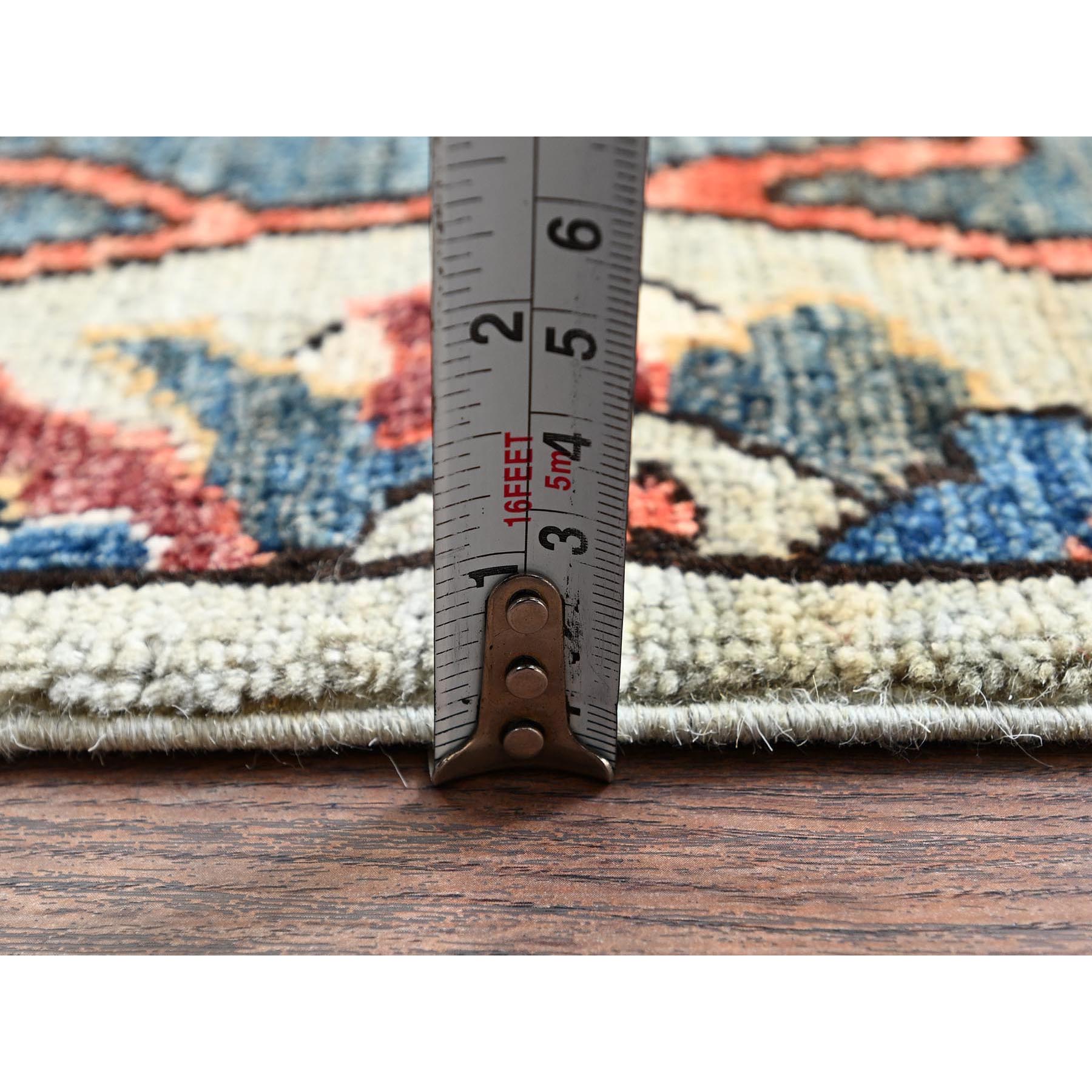 2'9"x9'10" Castle Gray, Bijar Garus Design, Aryana Grade, Vegetable Dyes, Soft Pile, High Mountain Wool, Hand Knotted, Densely Woven, Runner, Oriental Rug Sh1071