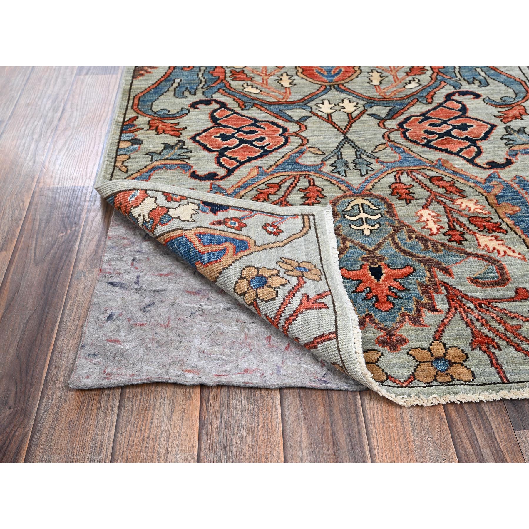 2'8"x8'3" Agate Gray, Aryana Collection, Bijar Garus Design, Vegetable Dyes, High Mountain Wool, Hand Knotted, Soft Pile, Densely Woven, Runner, Oriental Rug Sh1073