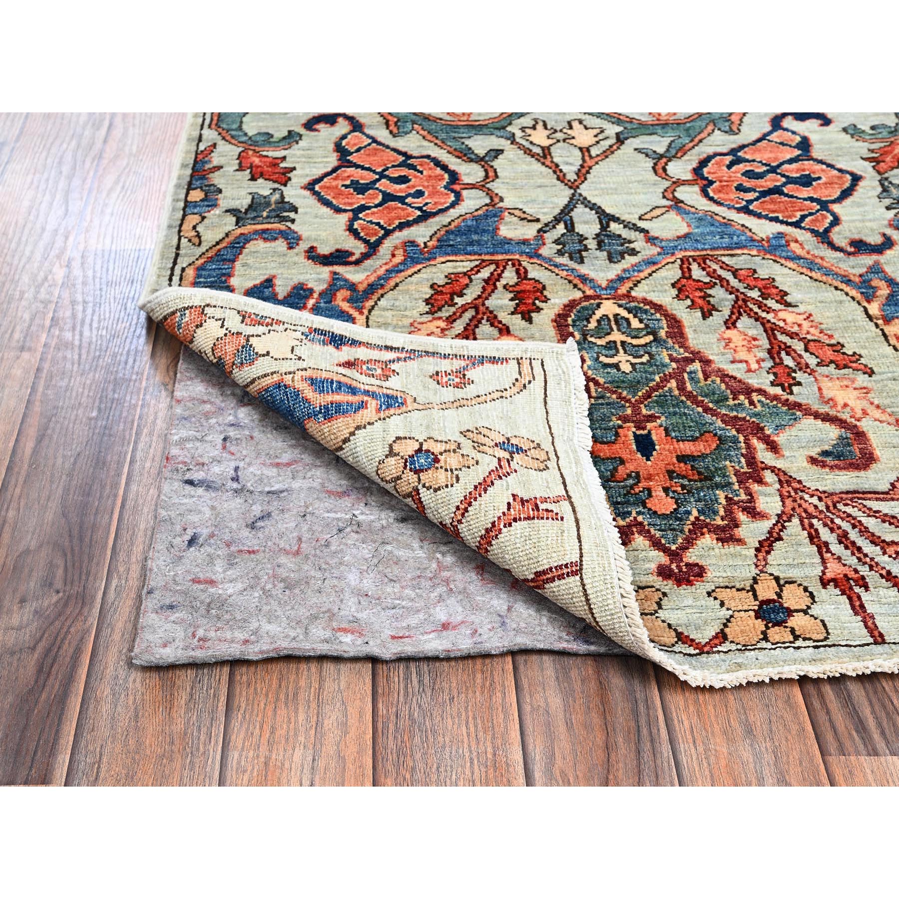 2'10"x9' Agate Gray, Bijar Garus Design, Aryana Grade, Vegetable Dyes, High Mountain Wool, Hand Knotted, Soft Pile, Densely Woven, Runner, Oriental Rug Sh1074