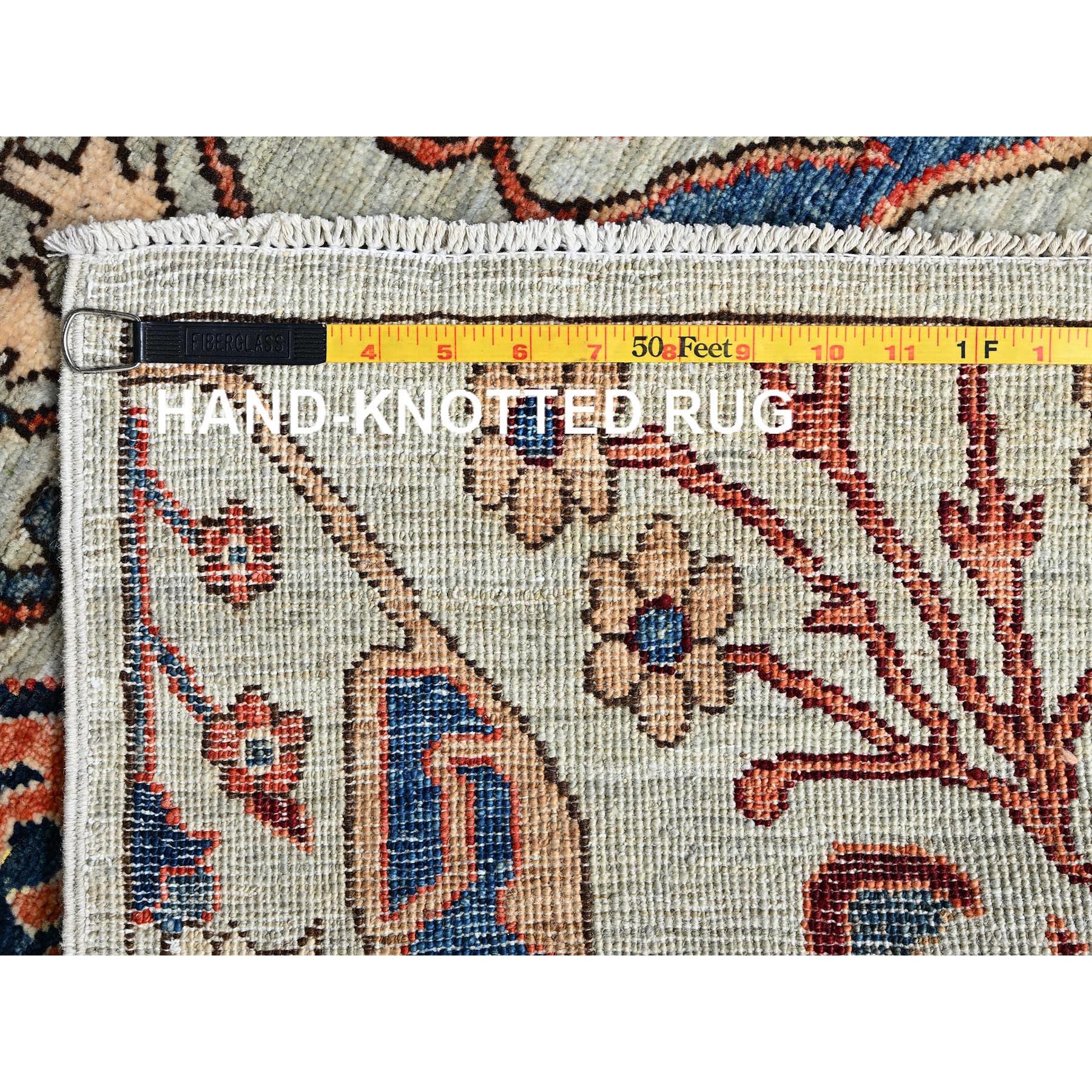 2'10"x9' Agate Gray, Bijar Garus Design, Aryana Grade, Vegetable Dyes, High Mountain Wool, Hand Knotted, Soft Pile, Densely Woven, Runner, Oriental Rug Sh1074