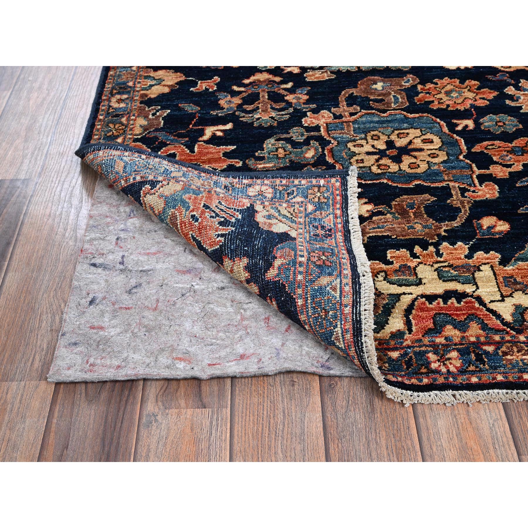 3'1"x5' Midnight Blue, Aryana Collection, Heriz All Over Design, Vegetable Dyes, Soft Pile, High Mountain Wool, Hand Knotted, Densely Woven, Oriental Rug Sh1075