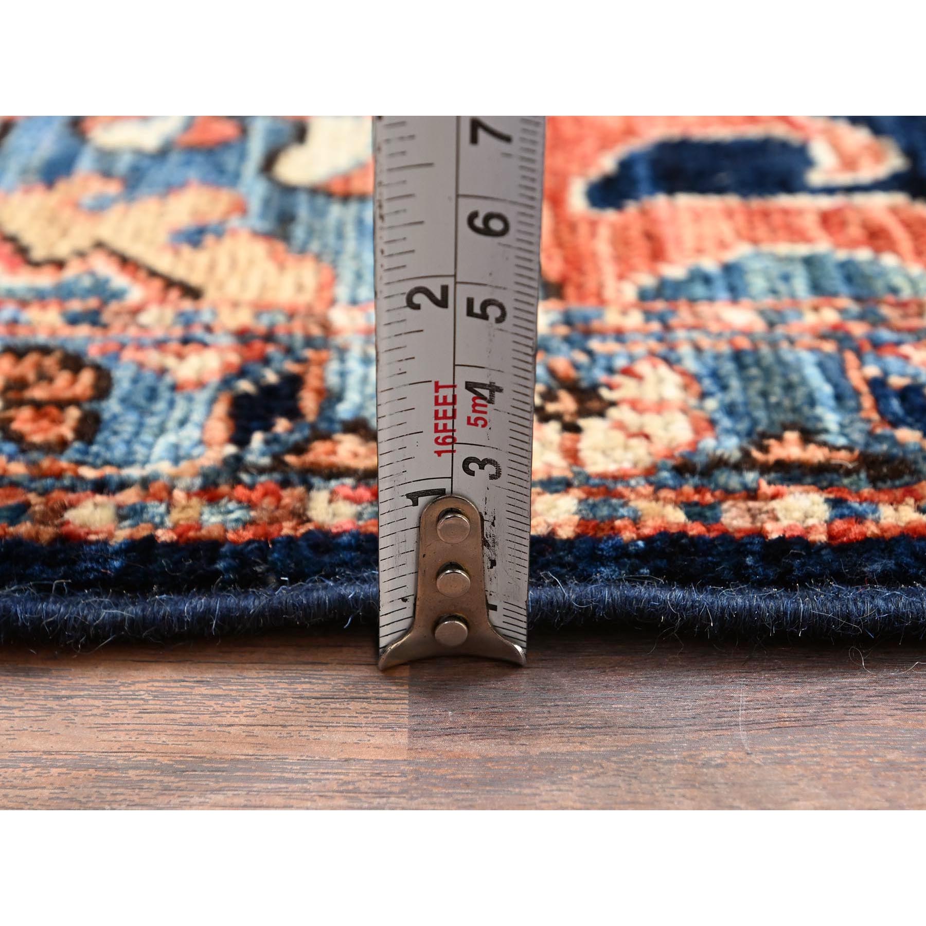 3'1"x5' Midnight Blue, Aryana Collection, Heriz All Over Design, Vegetable Dyes, Soft Pile, High Mountain Wool, Hand Knotted, Densely Woven, Oriental Rug Sh1075