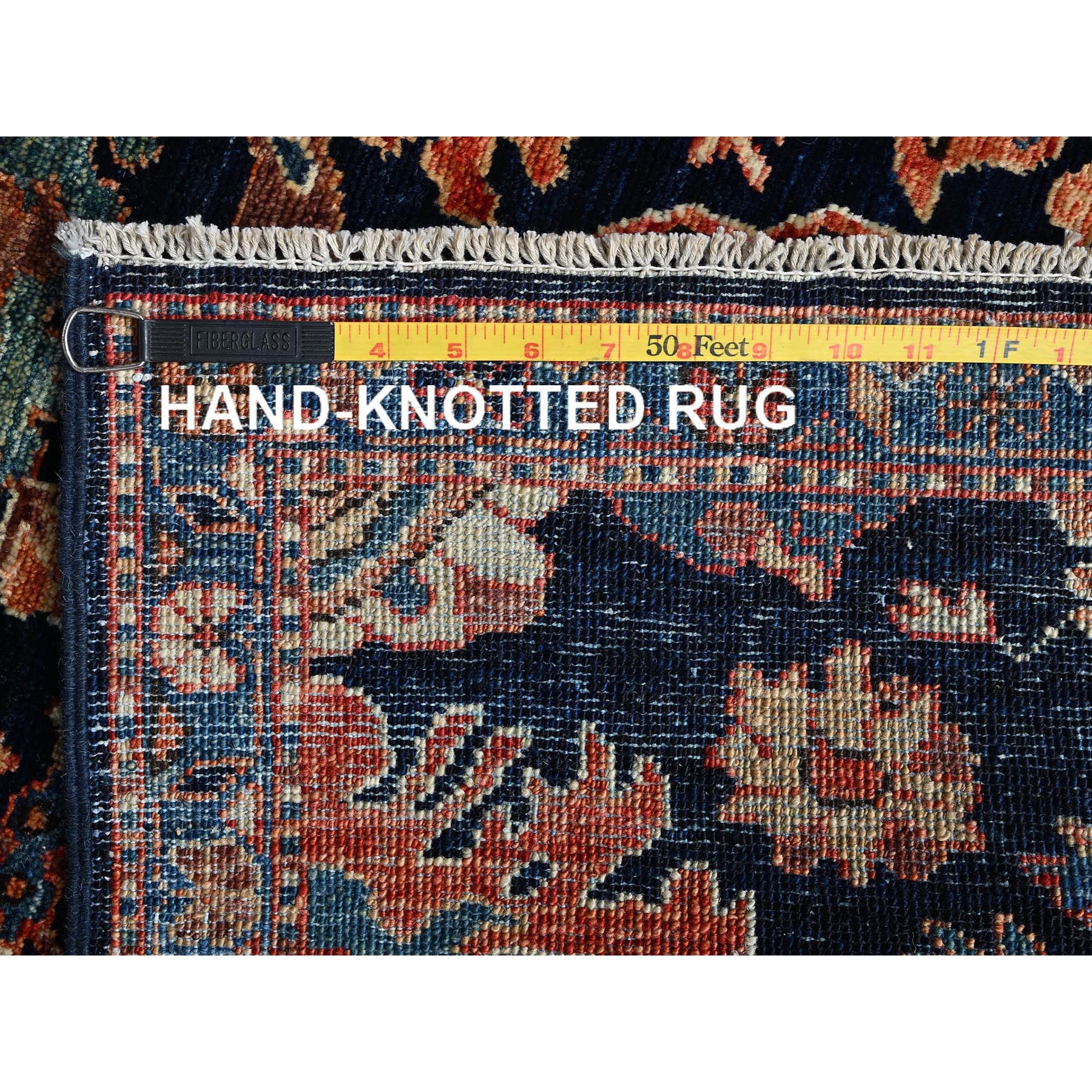 3'1"x5' Midnight Blue, Aryana Collection, Heriz All Over Design, Vegetable Dyes, Soft Pile, High Mountain Wool, Hand Knotted, Densely Woven, Oriental Rug Sh1075