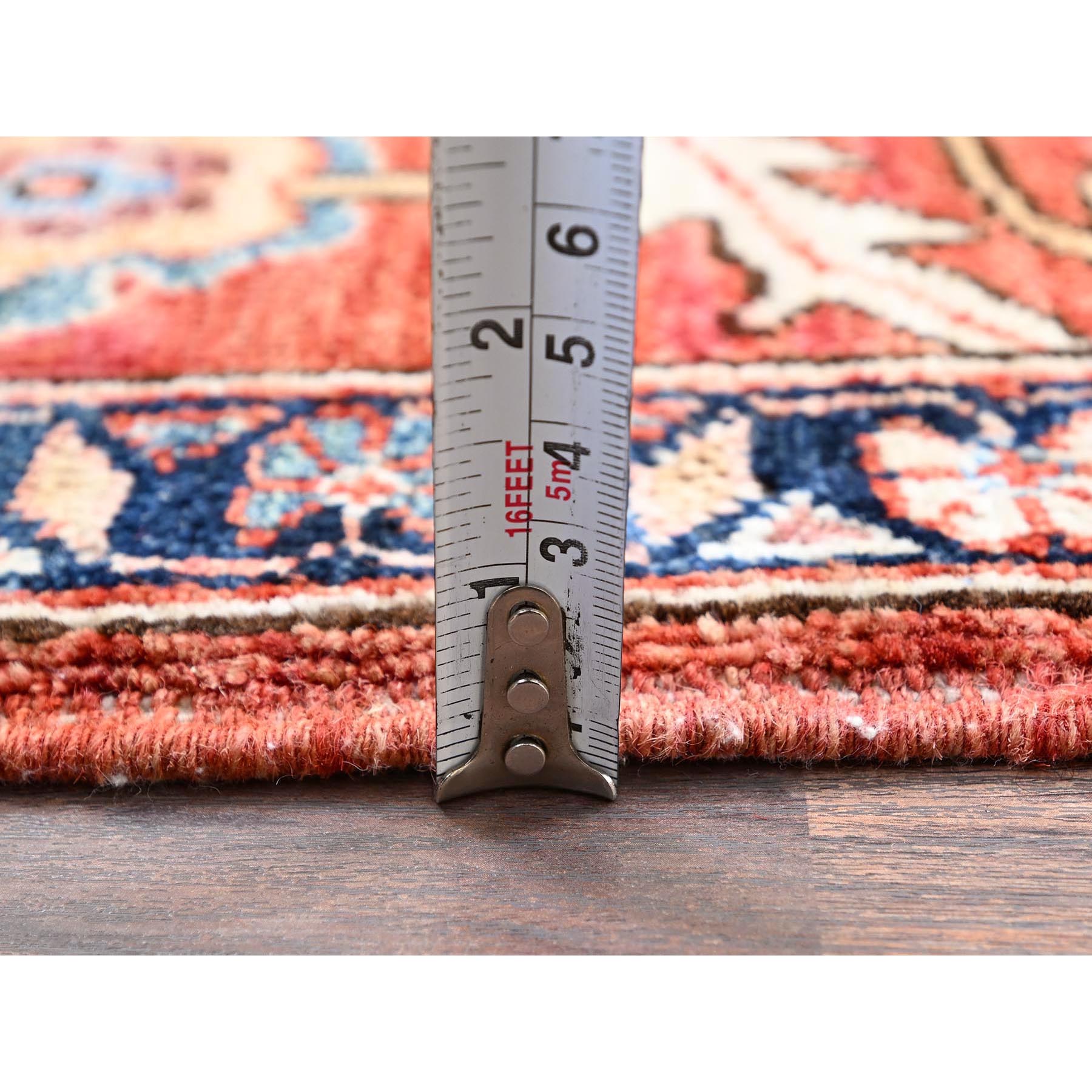 3'1"x5' Summer Fig Red, Northwest Persian Flower Design with Serrated Leafs, Aryana Grade, Vegetable Dyes, Soft Pile, High Mountain Wool, Hand Knotted, Densely Woven, Oriental Rug Sh1079