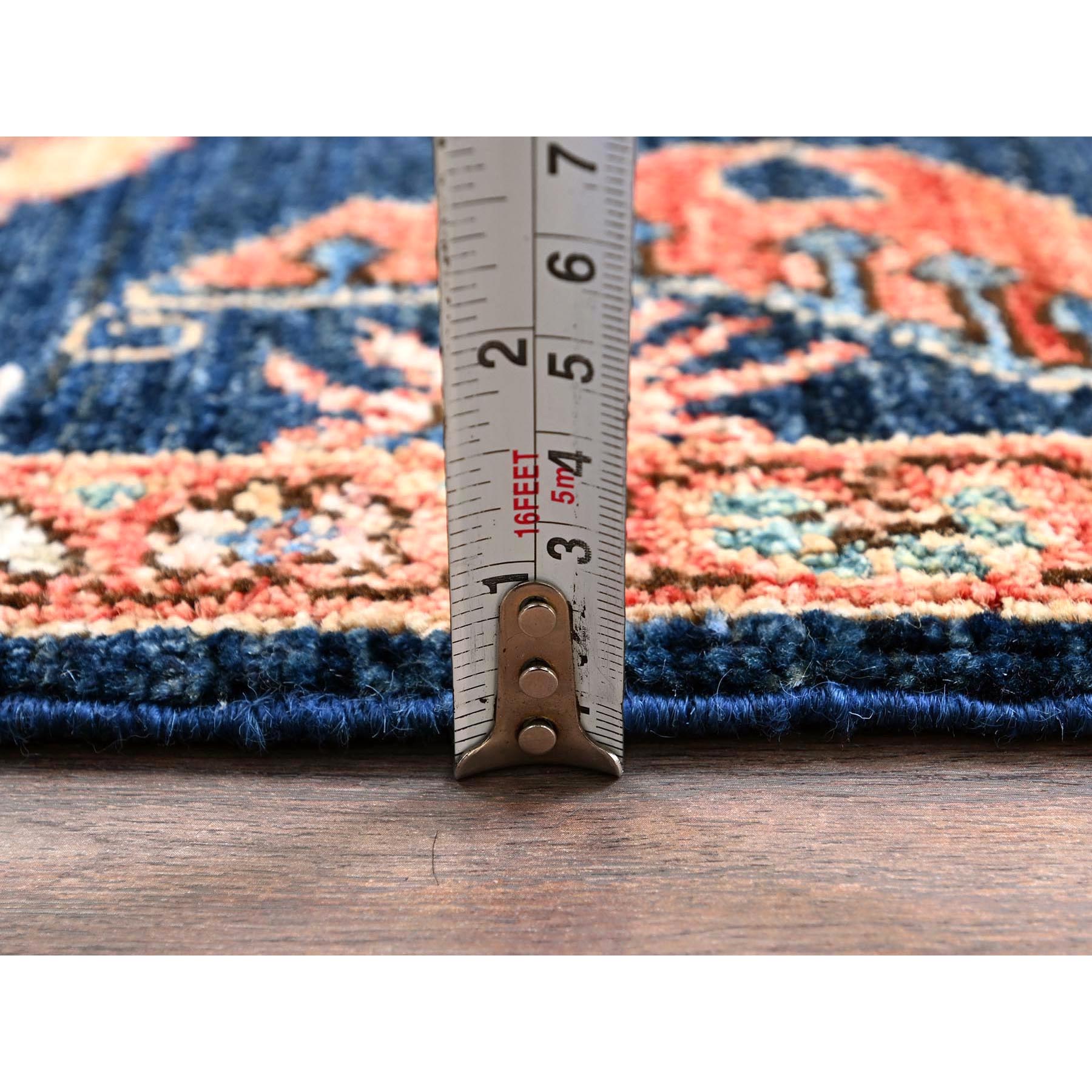 3'x4'10" Midnight Blue, Aryana Collection, Heriz All Over Design, Vegetable Dyes, Soft Pile, Hand Knotted, High Mountain Wool, Densely Woven, Oriental Rug Sh1080
