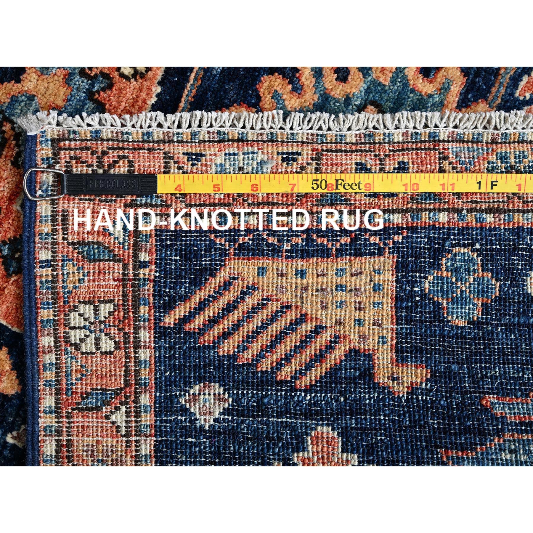 3'x5'1" Midnight Blue, Heriz All Over Design, Aryana Collection, Vegetable Dyes, Soft Pile, Hand Knotted, High Mountain Wool, Densely Woven, Oriental Rug Sh1082