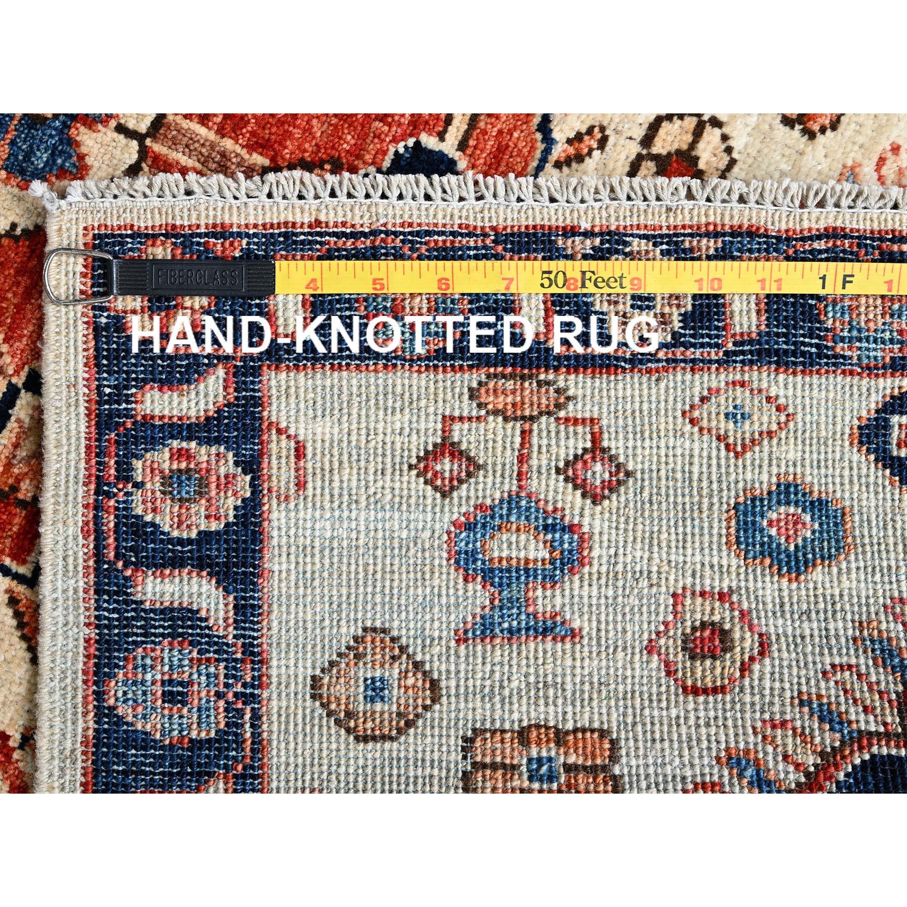 3'3"x5'2" Almond Milk White, Aryana Collection, Northwest Persian with Medallions Design, Vegetable Dyes, Soft Pile, High Mountain Wool, Hand Knotted, Densely Woven, Oriental Rug Sh1084