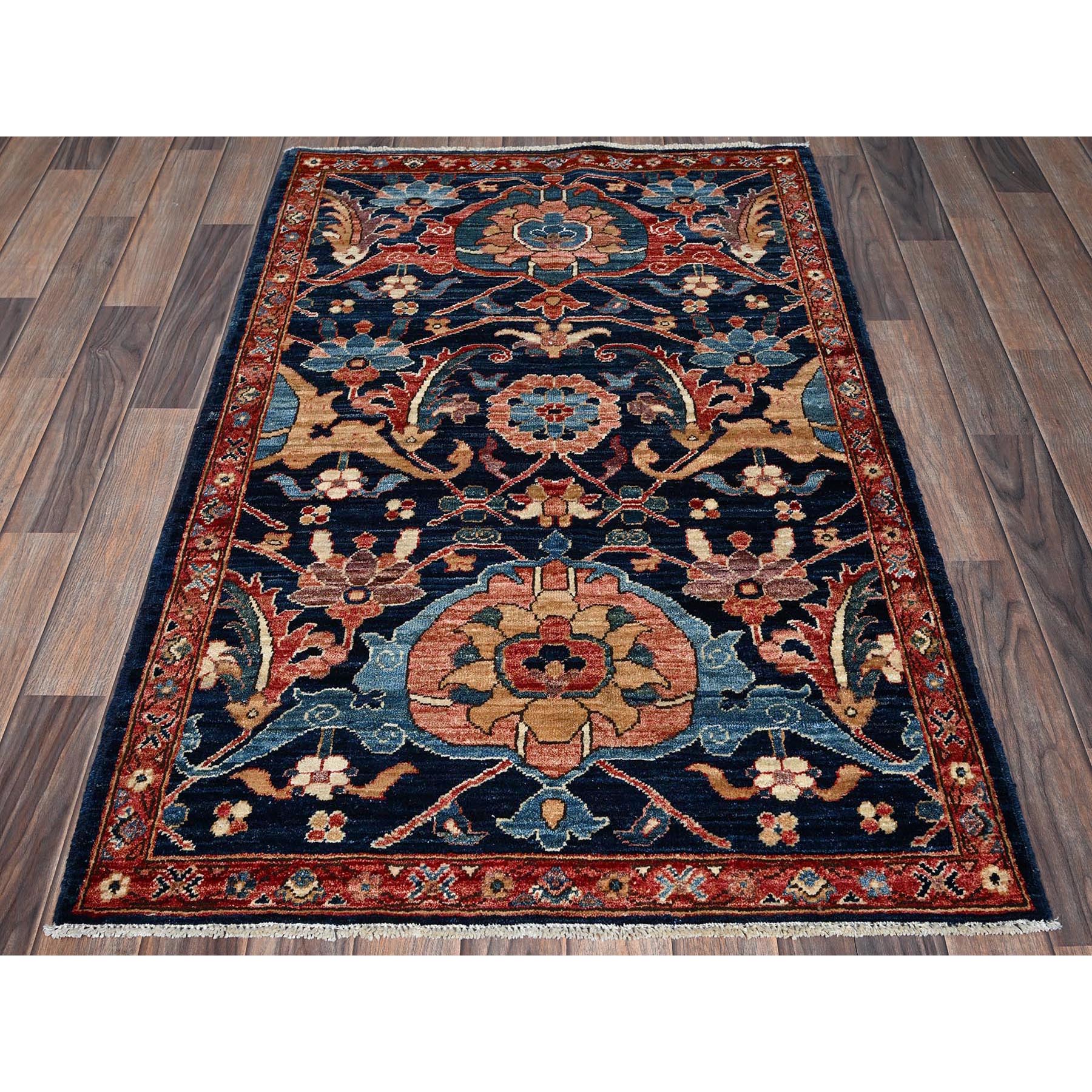 3'x5' Yale Blue, Northwest Persian with All Over Design, Aryana Collection, Vegetable Dyes, Soft Pile, High Mountain Wool, Hand Knotted, Densely Woven, Oriental Rug Sh1086