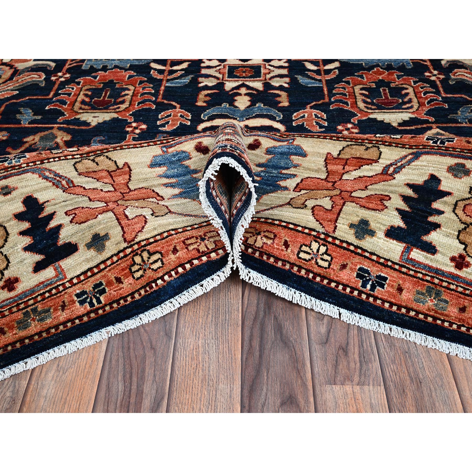 9'2"x11'10" Yale Blue, Northwest Persian All Over Design, Vegetable Dyes, Aryana Grade, Soft Pile, High Mountain Wool, Hand Knotted, Densely Woven, Oriental Rug Sh1099