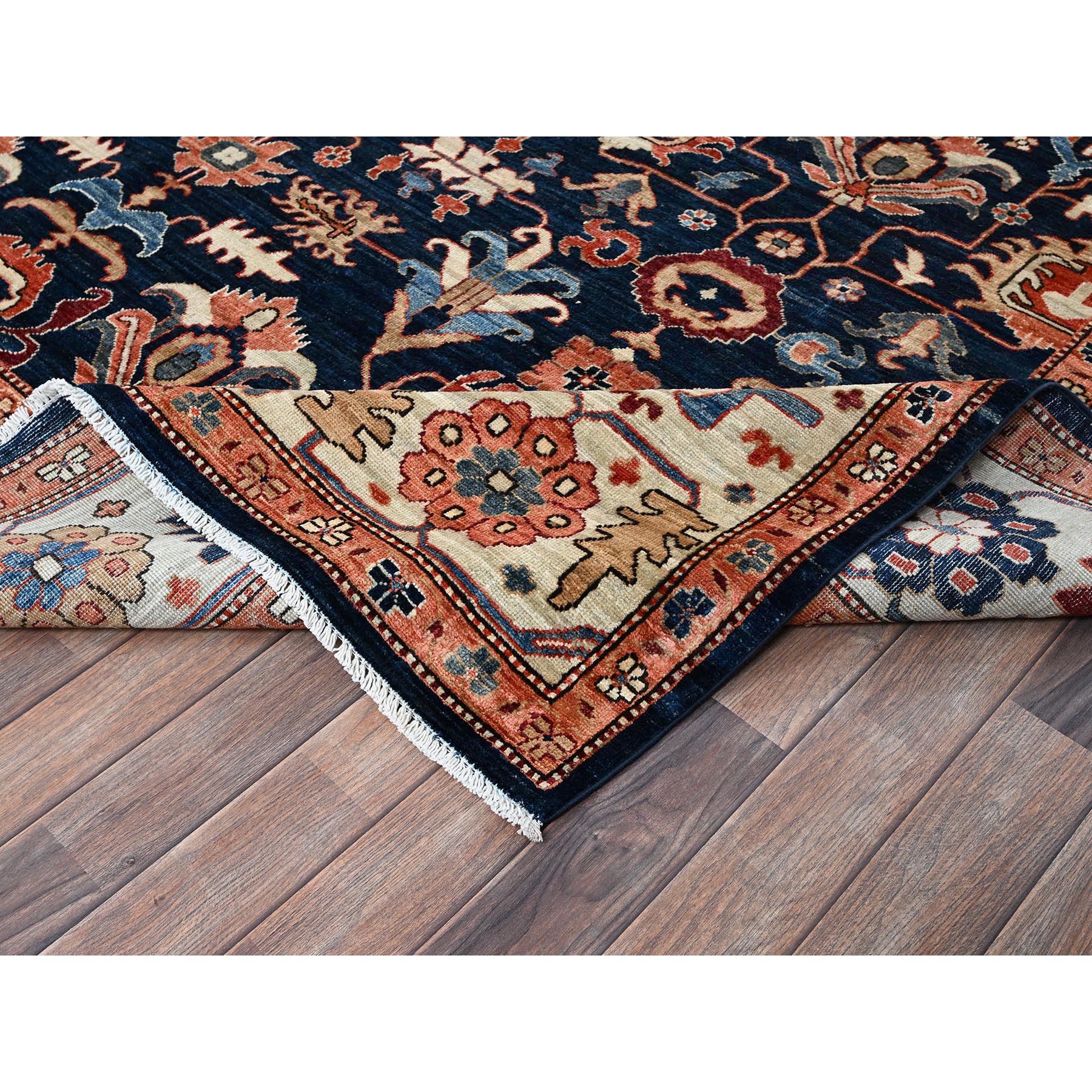 9'2"x11'10" Yale Blue, Northwest Persian All Over Design, Vegetable Dyes, Aryana Grade, Soft Pile, High Mountain Wool, Hand Knotted, Densely Woven, Oriental Rug Sh1099