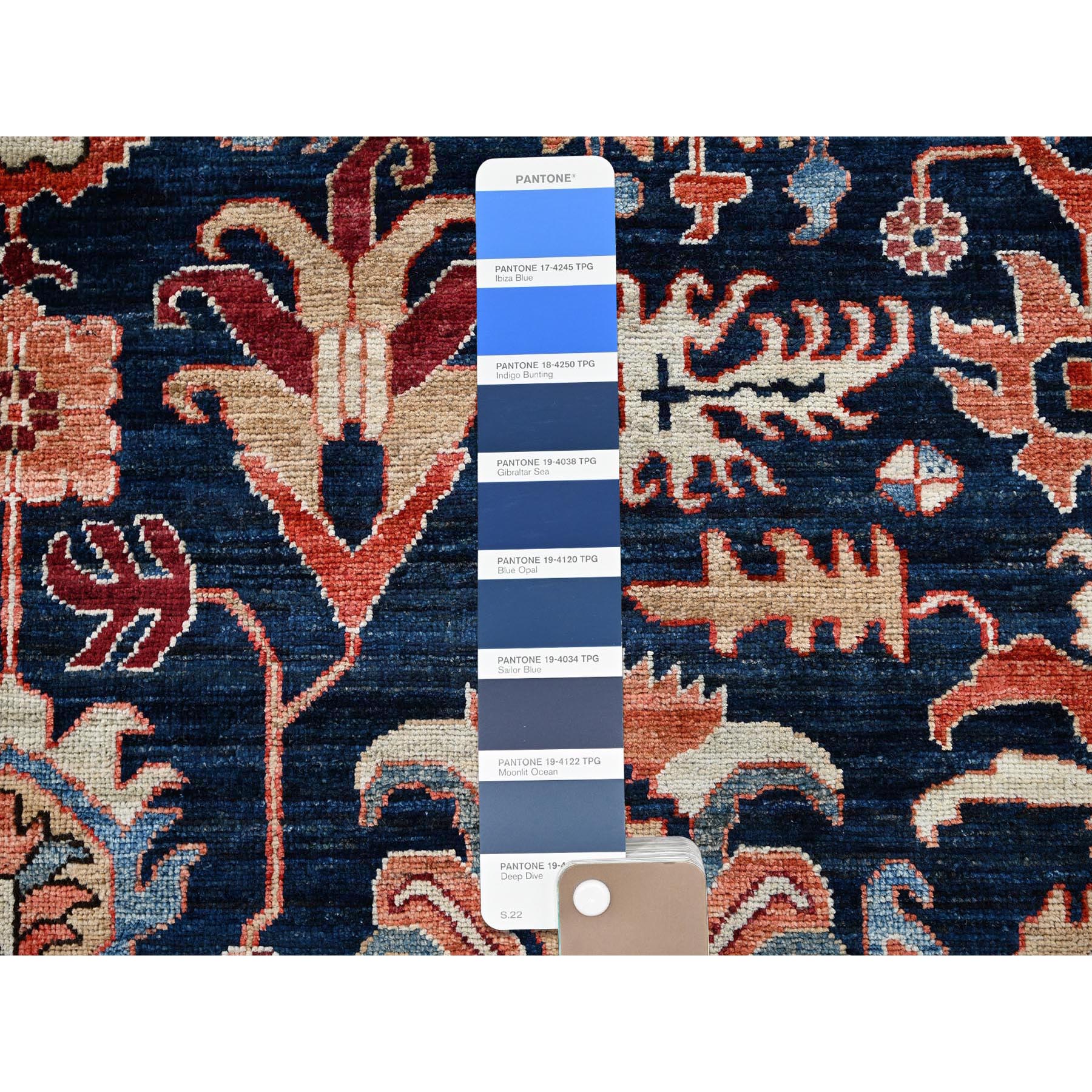 9'2"x11'10" Yale Blue, Northwest Persian All Over Design, Vegetable Dyes, Aryana Grade, Soft Pile, High Mountain Wool, Hand Knotted, Densely Woven, Oriental Rug Sh1099