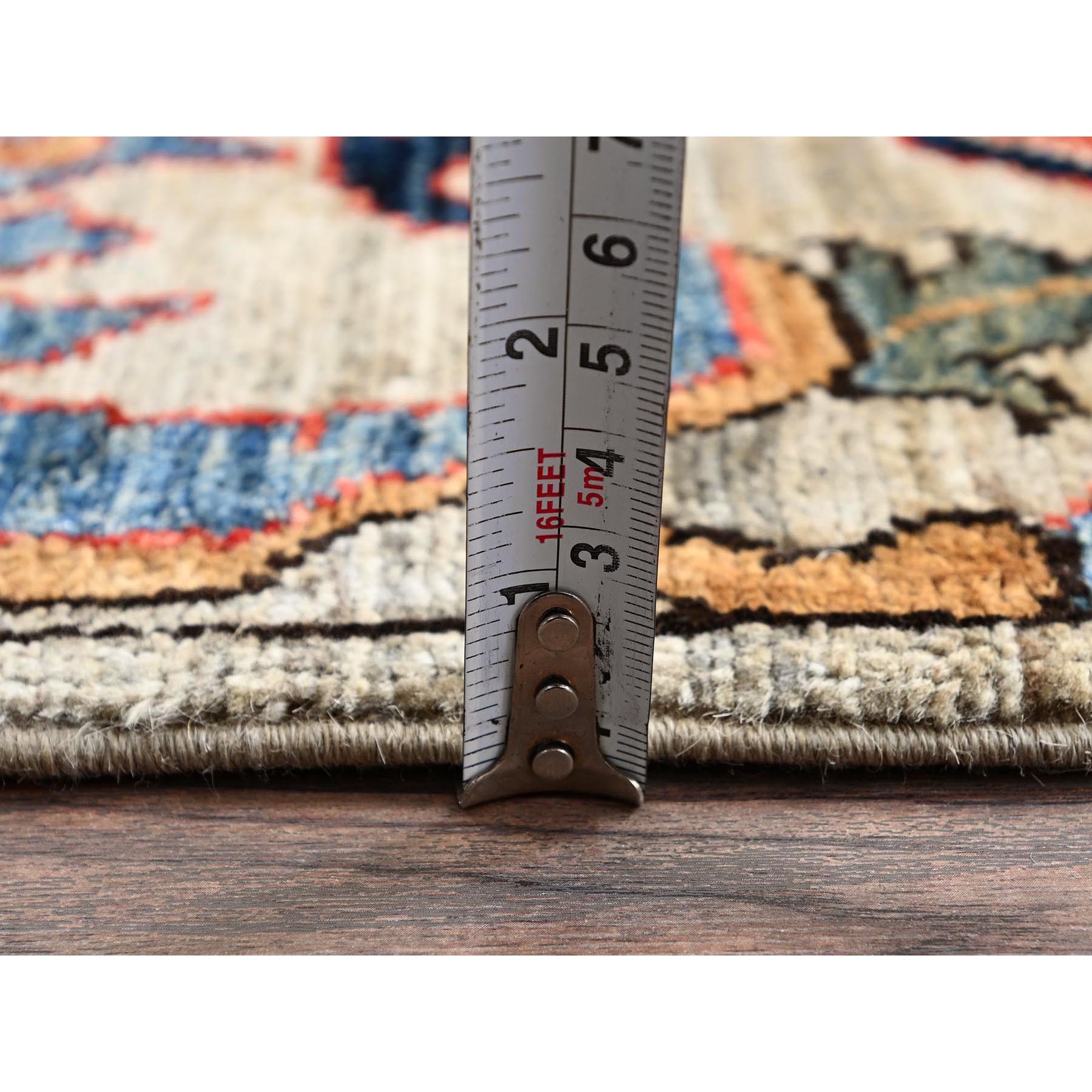 2'9"x8'4" Linen White, Bijar Garus Design, Aryana Grade, Vegetable Dyes, High Mountain Wool, Hand Knotted, Soft Pile, Densely Woven, Runner, Oriental Rug Sh1110