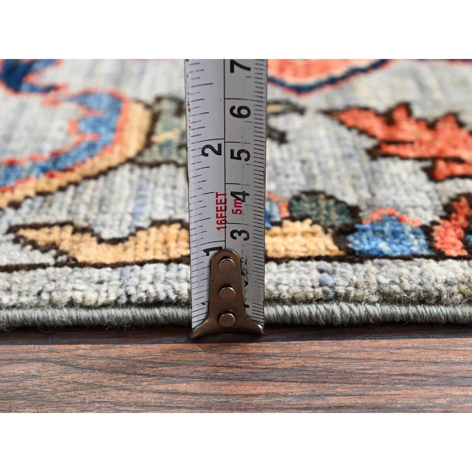 2'8"x10'1" Misty Gray, Bijar Garus Design, Aryana Grade, Vegetable Dyes, High Mountain Wool, Hand Knotted, Soft Pile, Densely Woven, Runner, Oriental Rug Sh1111