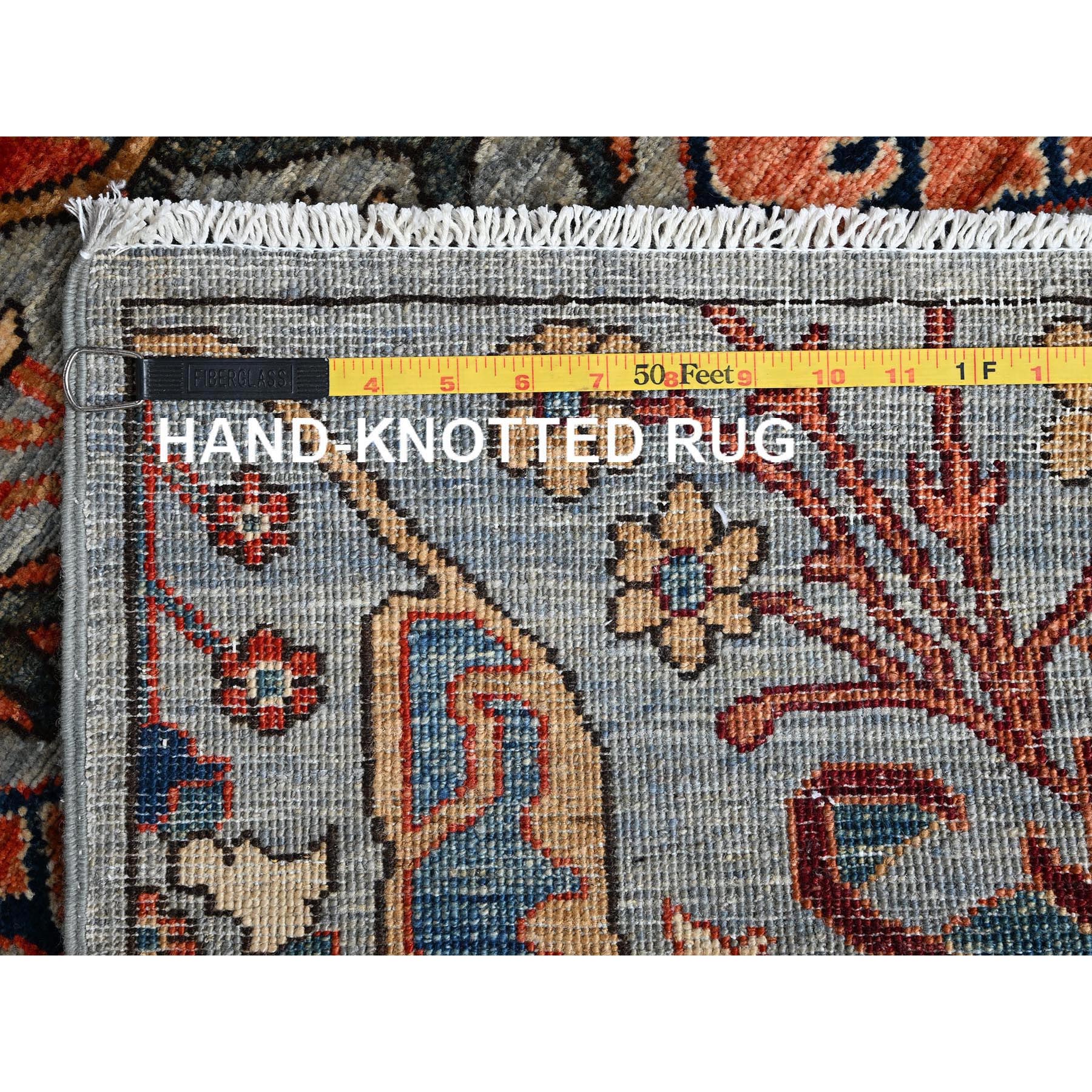 2'8"x10'1" Misty Gray, Bijar Garus Design, Aryana Grade, Vegetable Dyes, High Mountain Wool, Hand Knotted, Soft Pile, Densely Woven, Runner, Oriental Rug Sh1111